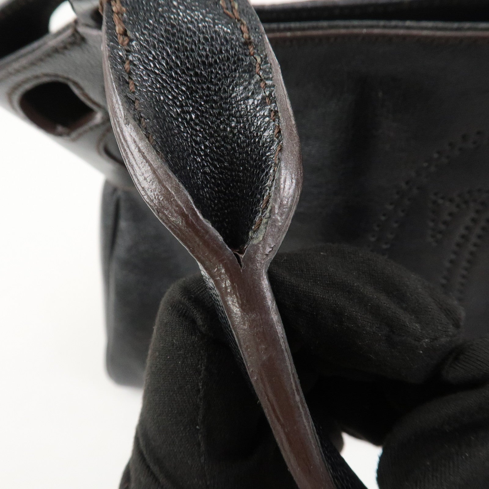 Cartier Must Line Calf Leather Marcello Hand Bag Dark Brown