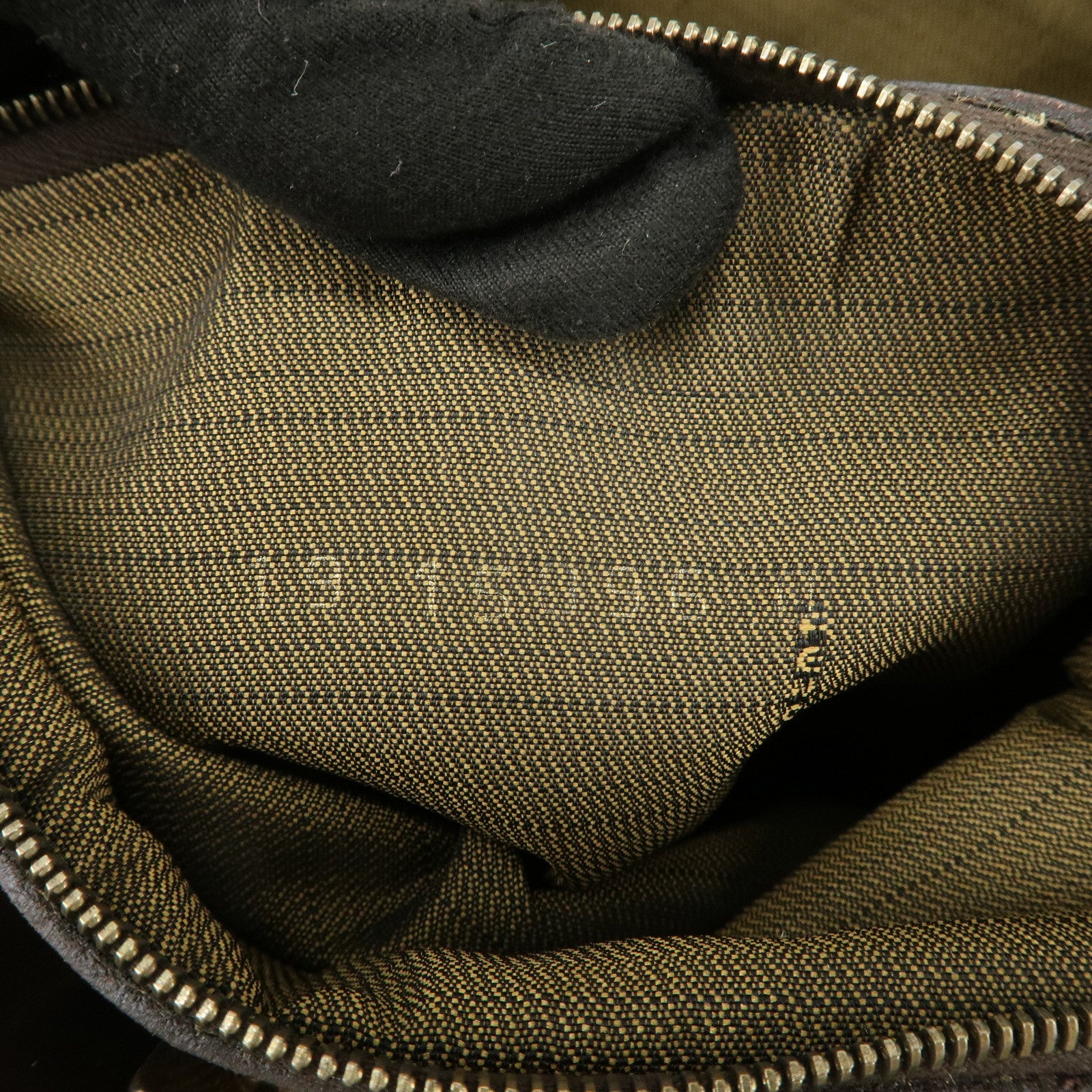 FENDI Zucca Canvas Leather 2Way Bag Hand Bag Shoulder Bag Brown