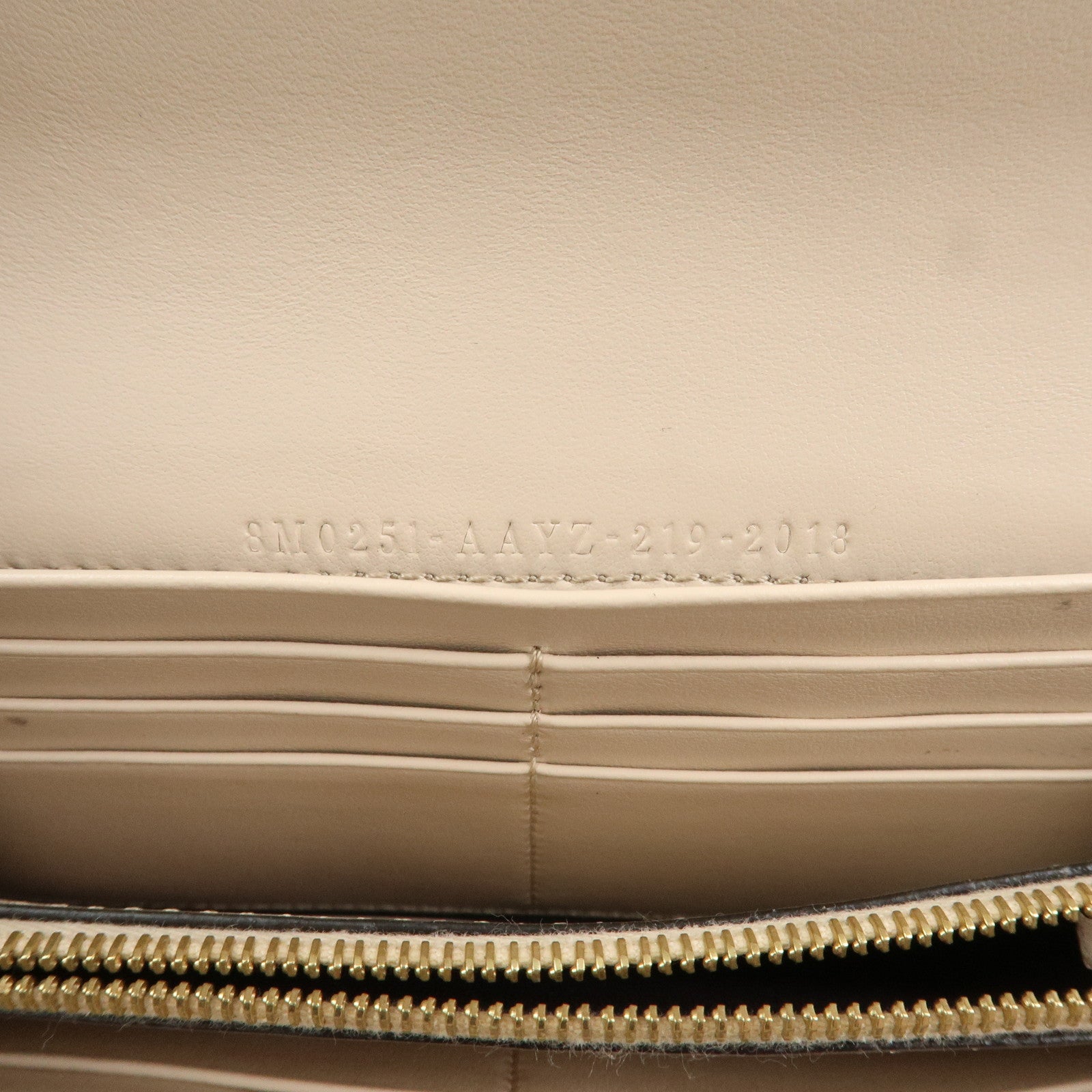 FENDI Logo Leather Flap Continental Long Wallet Beige 8M0251