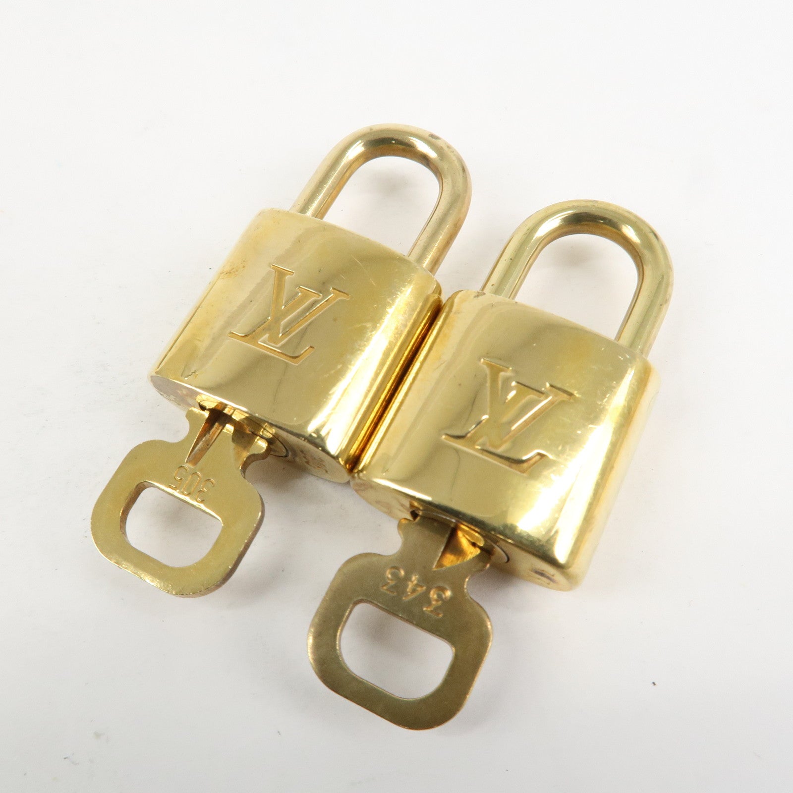 Louis Vuitton Set of 10 Lock & Key Cadena Key Lock Metal Gold