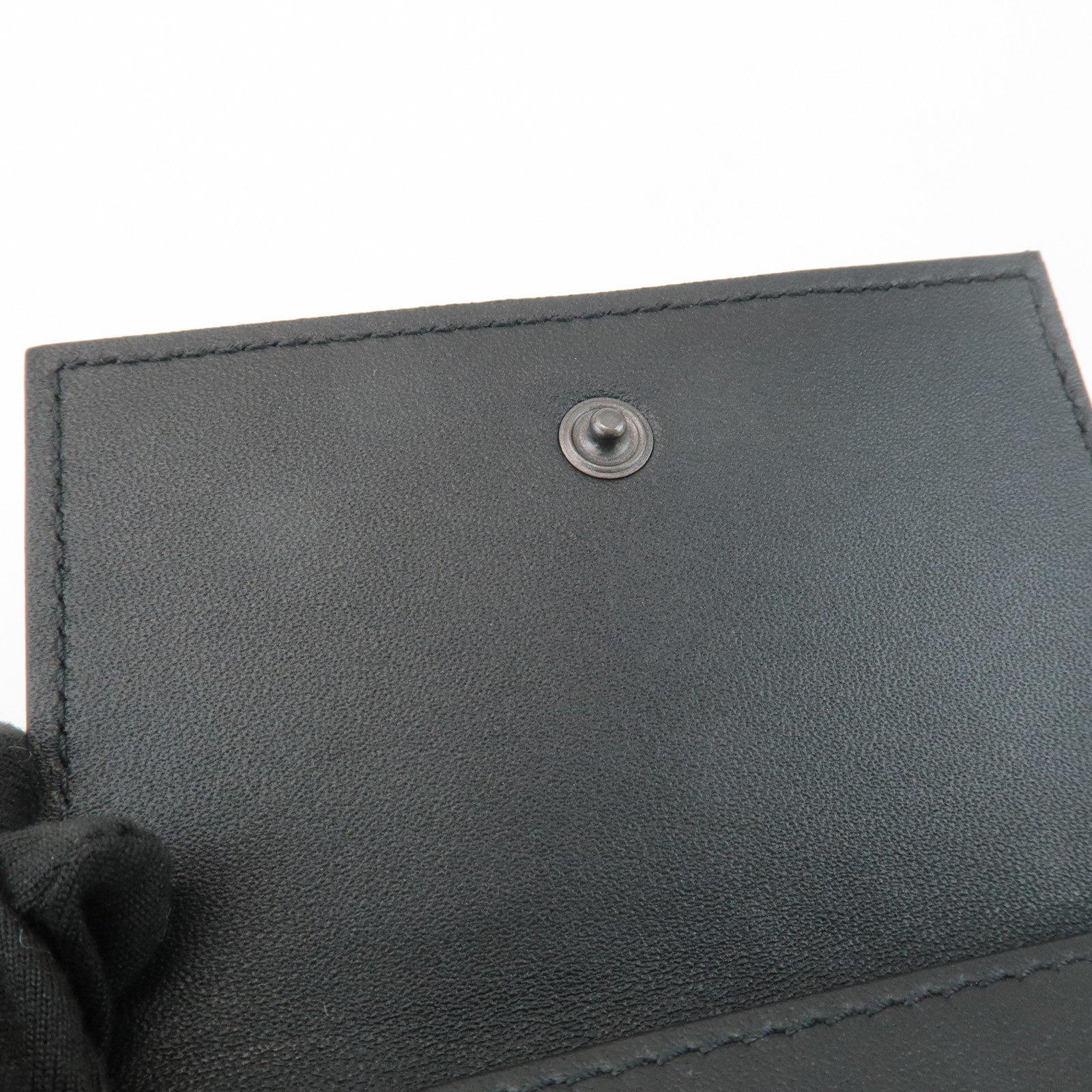 BOTTEGA VENETA Intrecciato Leather Tri-fold Wallet Black 515385