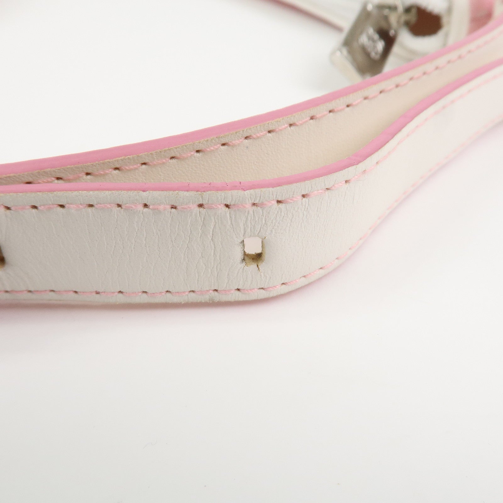 LOEWE Anagram Canvas Leather Shoulder Bag Pink White