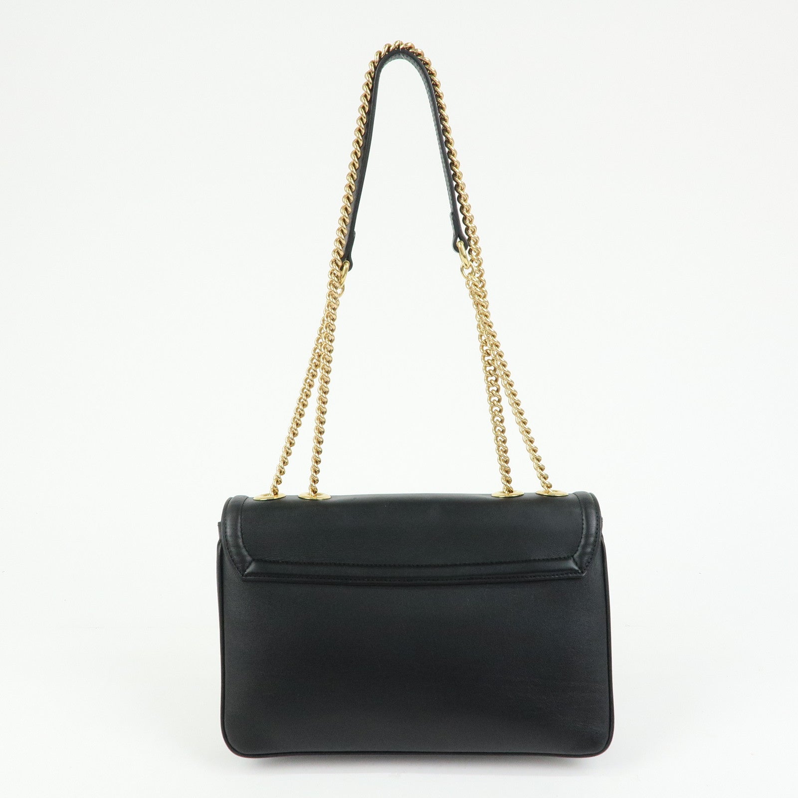 GUCCI Raja Horsebit Interlocking G Chain Shoulder Bag Black 537241