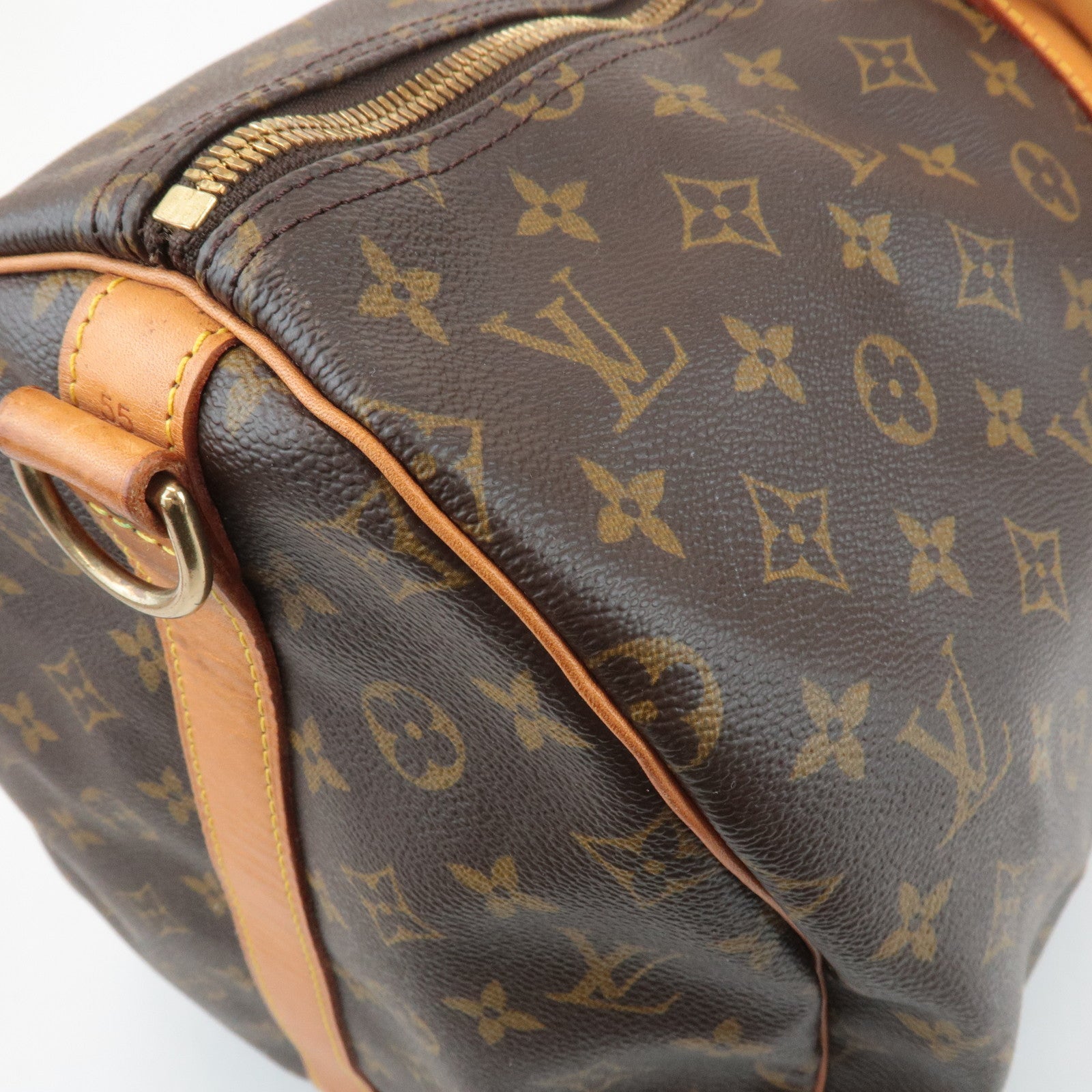 Louis Vuitton Monogram Keep All Bandouliere 55 Boston Bag Brown M41414 Used