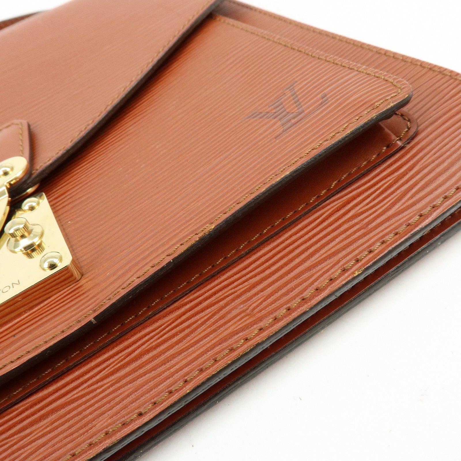 Louis Vuitton Epi Monceau 2way Bag Hand Bag Kenya Brown M52123