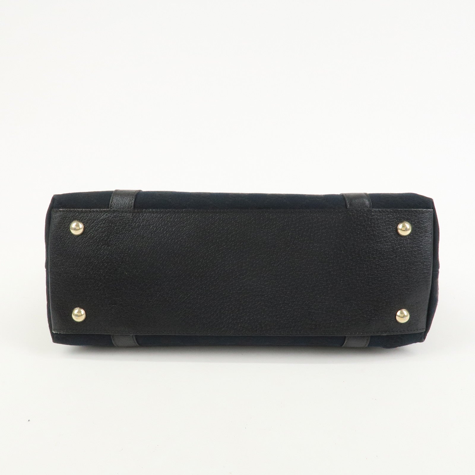 GUCCI Abbey GG Canvas Leather Tote Bag Shoulder Bag Black 141470