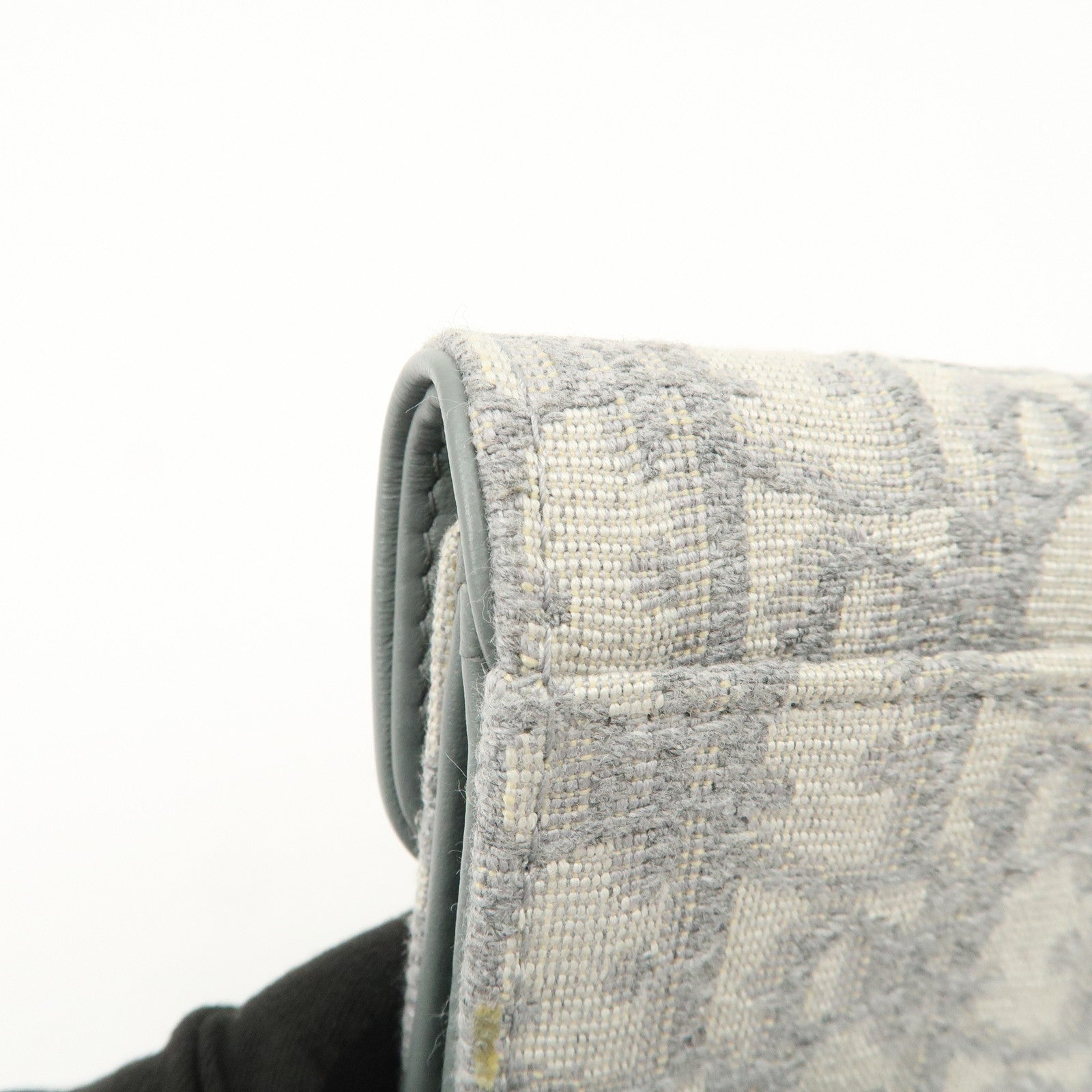 Christian Dior Oblique Jacquard Saddle Lotus Wallet Gray