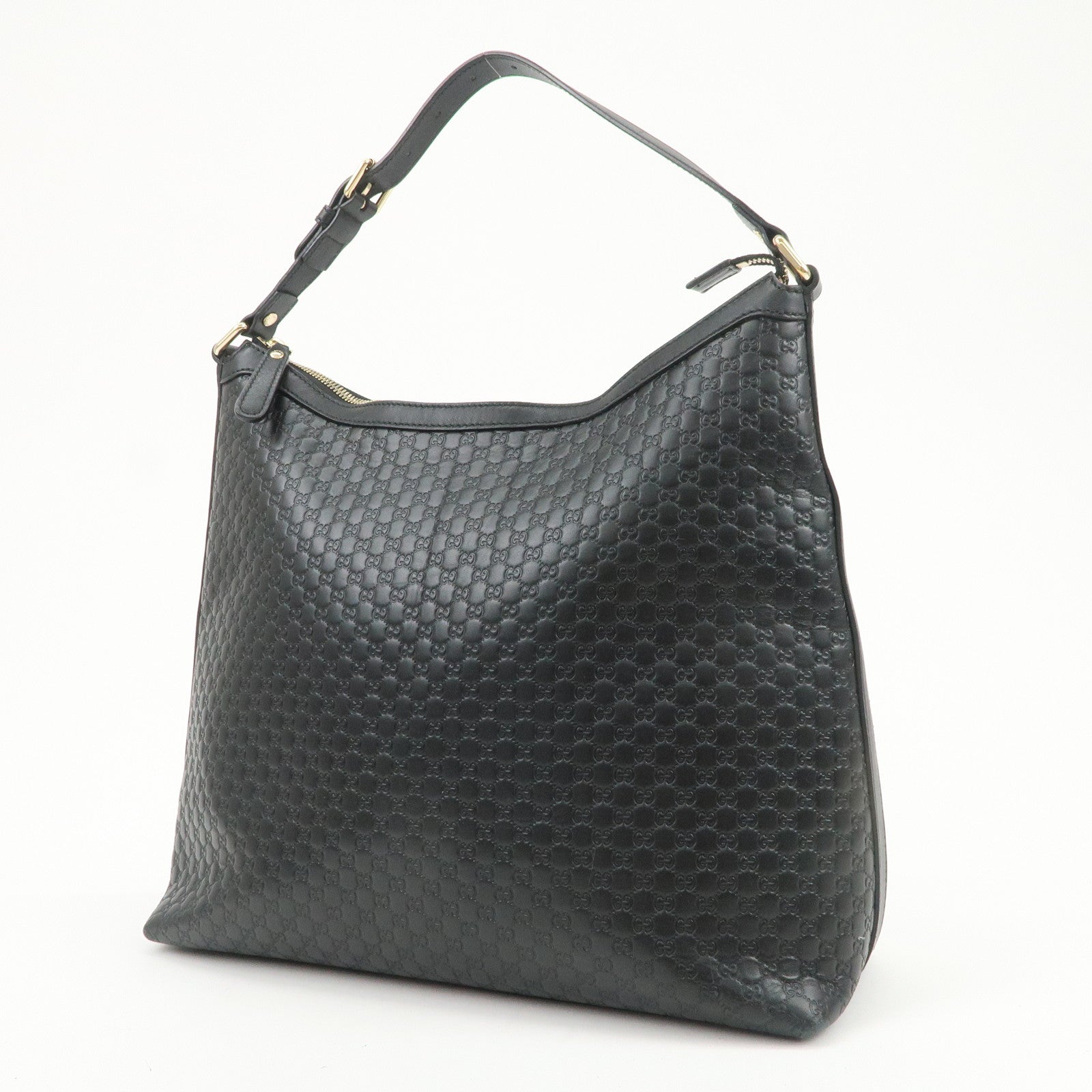 GUCCI Micro Guccissima Leather Shoulder Bag Hand Bag Black 449732
