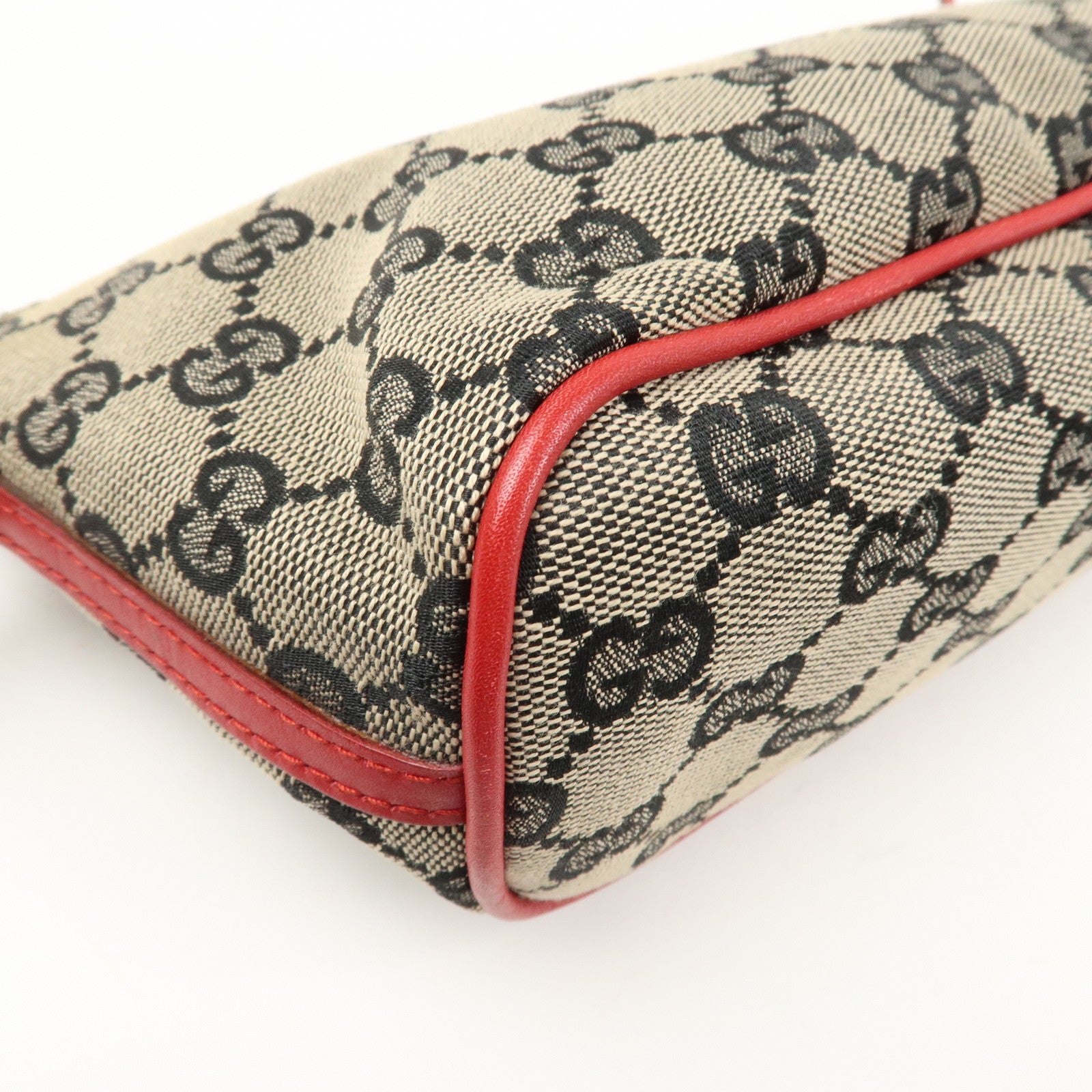 GUCCI Boat Bag GG Monogram Canvas Pouch Hand Bag 039.1103
