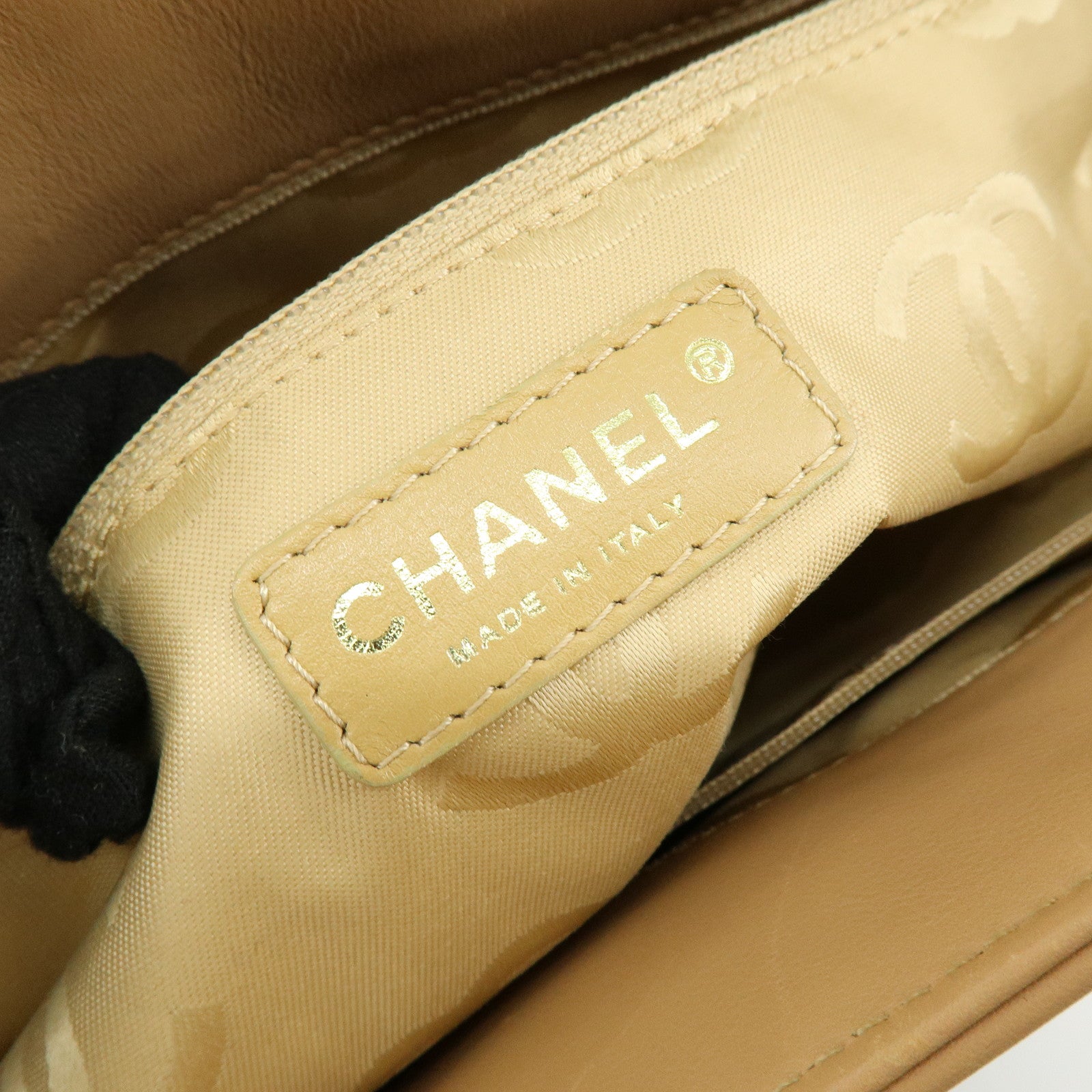 CHANEL COCO Mark Wild Stich Calf Leather Tote Bag Beige A20999