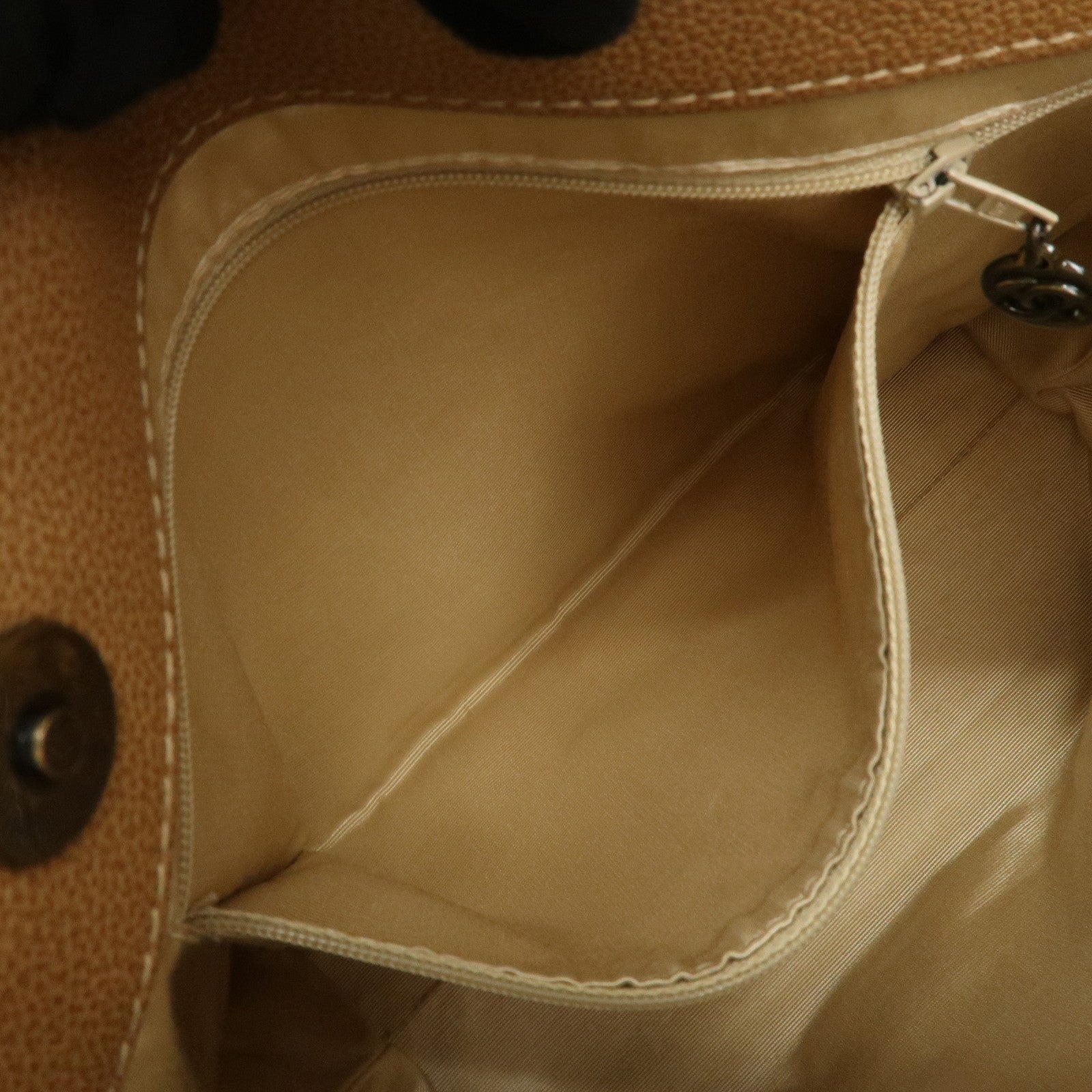 CHANEL COCO Mark Caviarskin Leather Shoulder Bag Tote Bag Brown Used