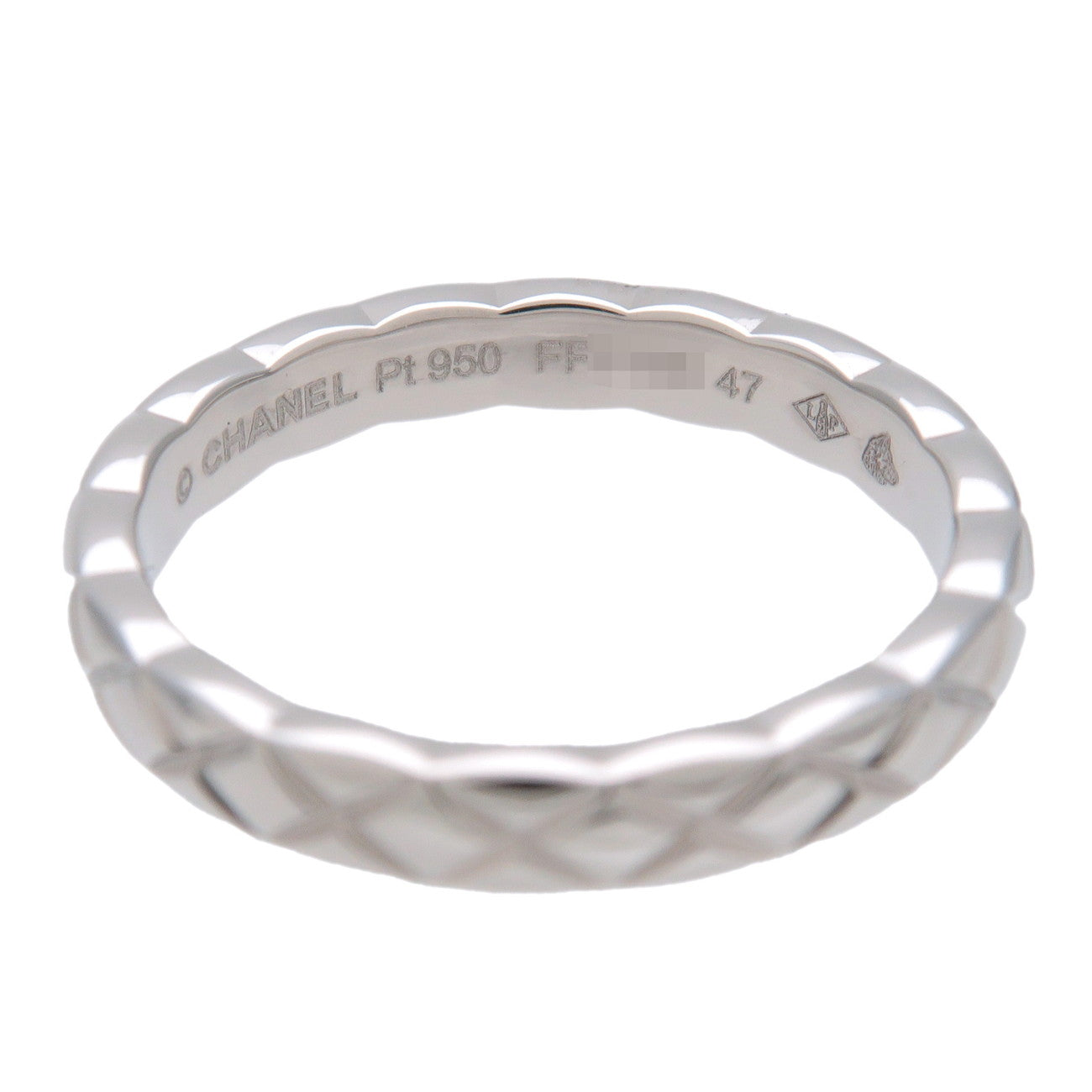 CHANEL COCO Crush Ring #47 PT950 Platinum US4 EU47 HK6.5 J11117