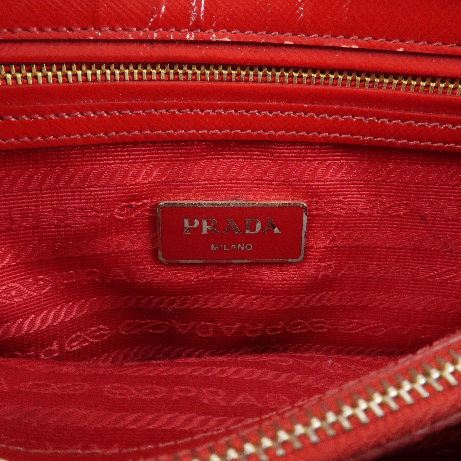 PRADA Promenade Small Leather 2Way Hand Shoulder Bag Red BL0838