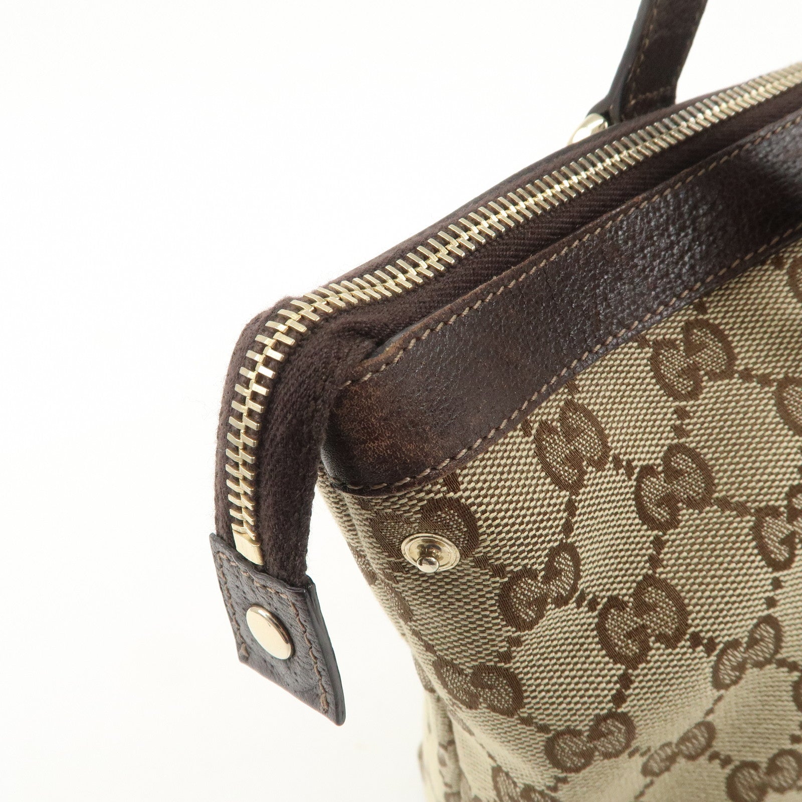 GUCCI Abbey GG Canvas Leather Shoulder Hand Bag Beige Brown 141470 Used