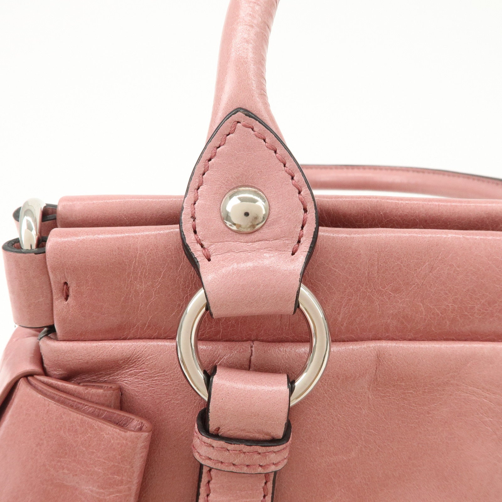 MIU MIU Vitello Lux 2Way Bag Hand Bag Shoulder Bag Pink RN0955