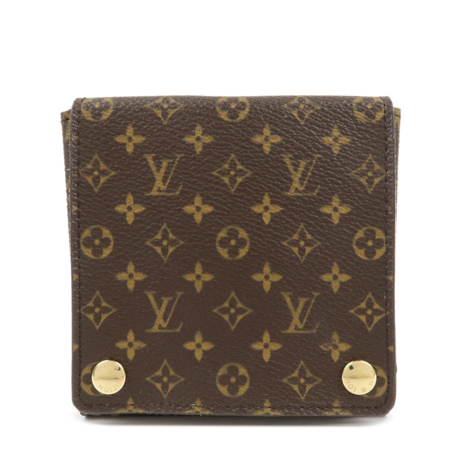 Louis Vuitton Monogram Canvas Jewelry Case for Earrings Brown