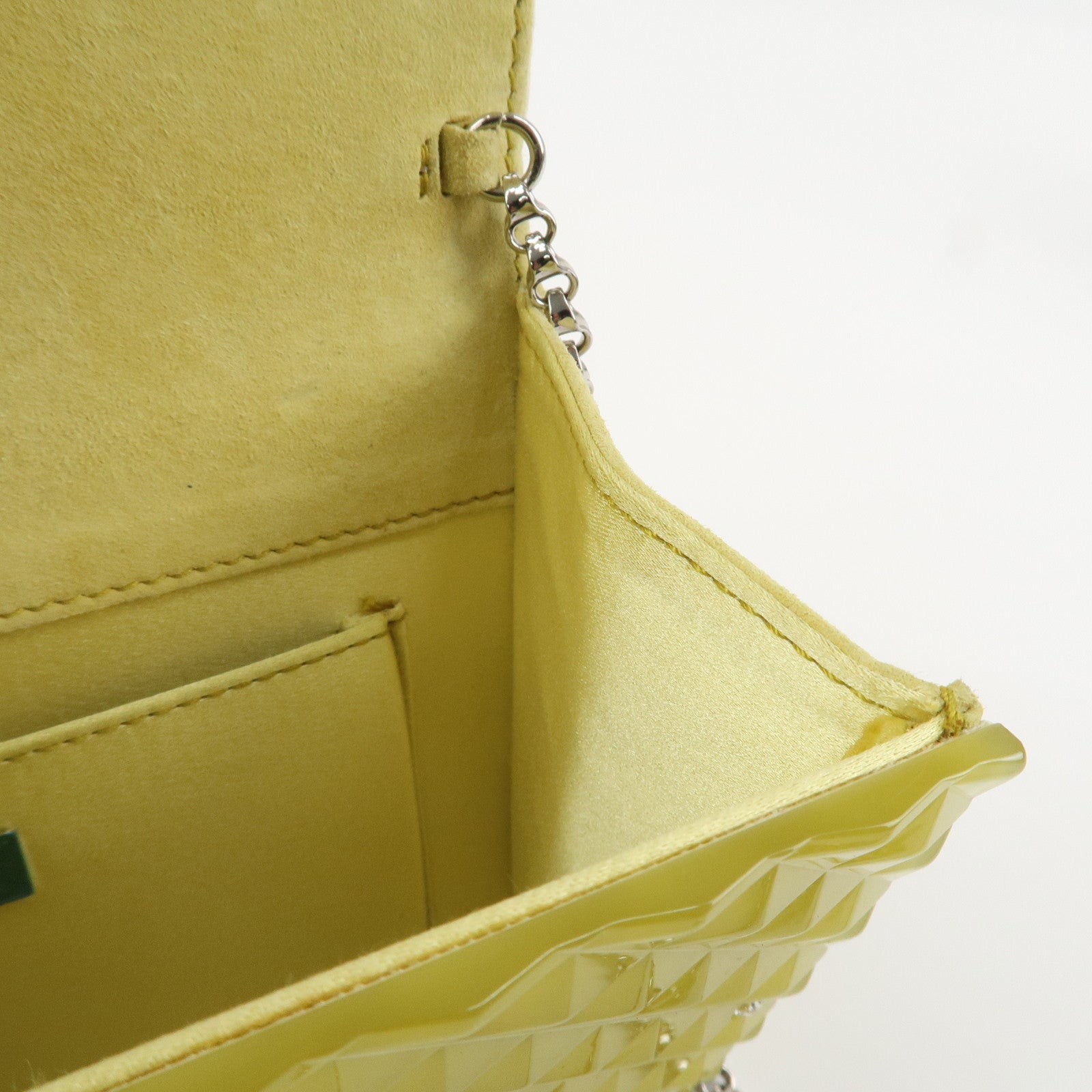 JIMMY CHOO Plastic Candy Clutch Bag Shoulder Bag Star Yellow Used