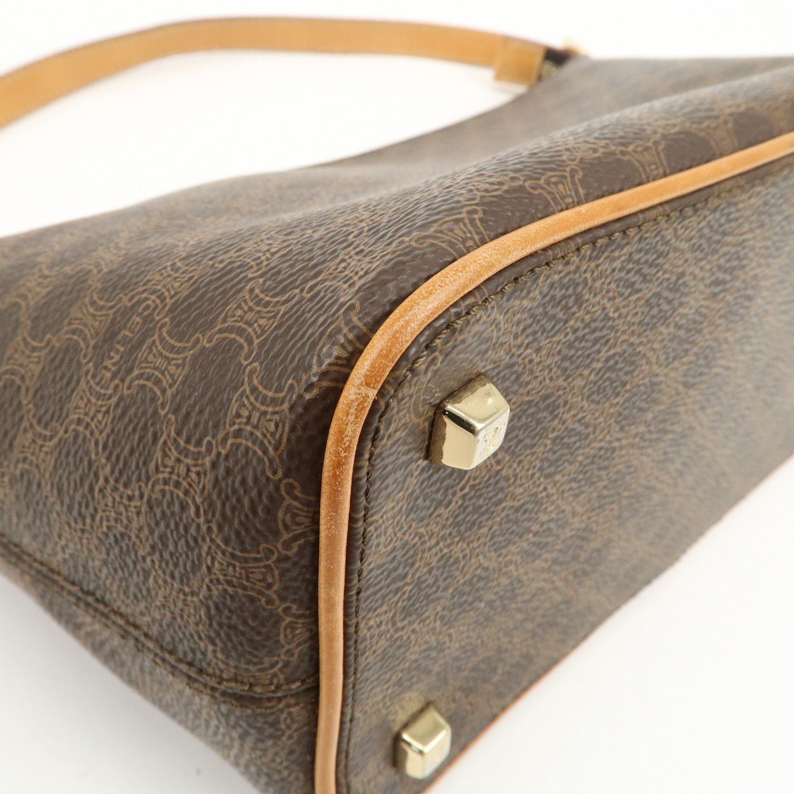 CELINE Macadam PVC Leather Shoulder Bag Brown