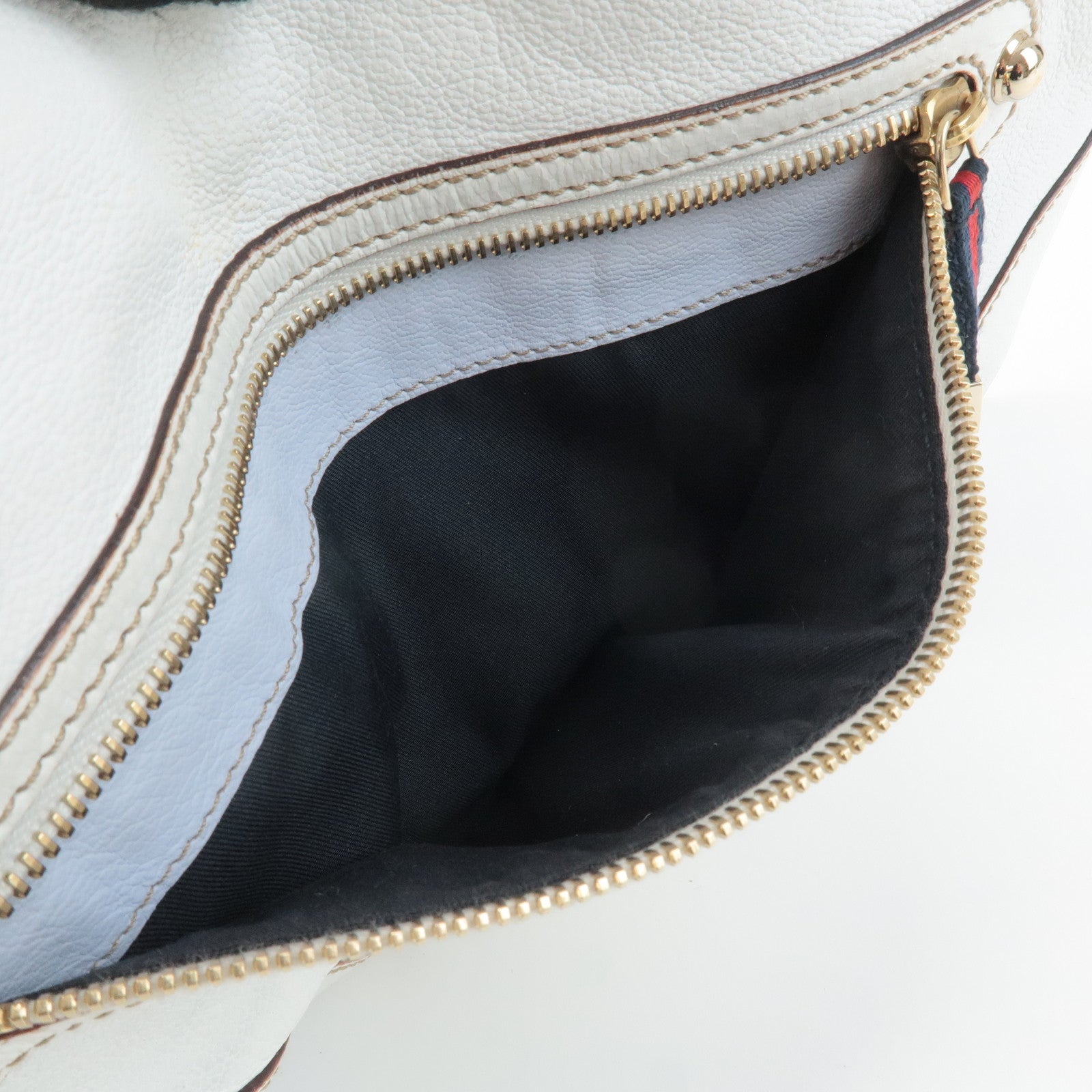 GUCCI Sherry Leather Chain Shoulder Bag Hand Bag White 153011 Used