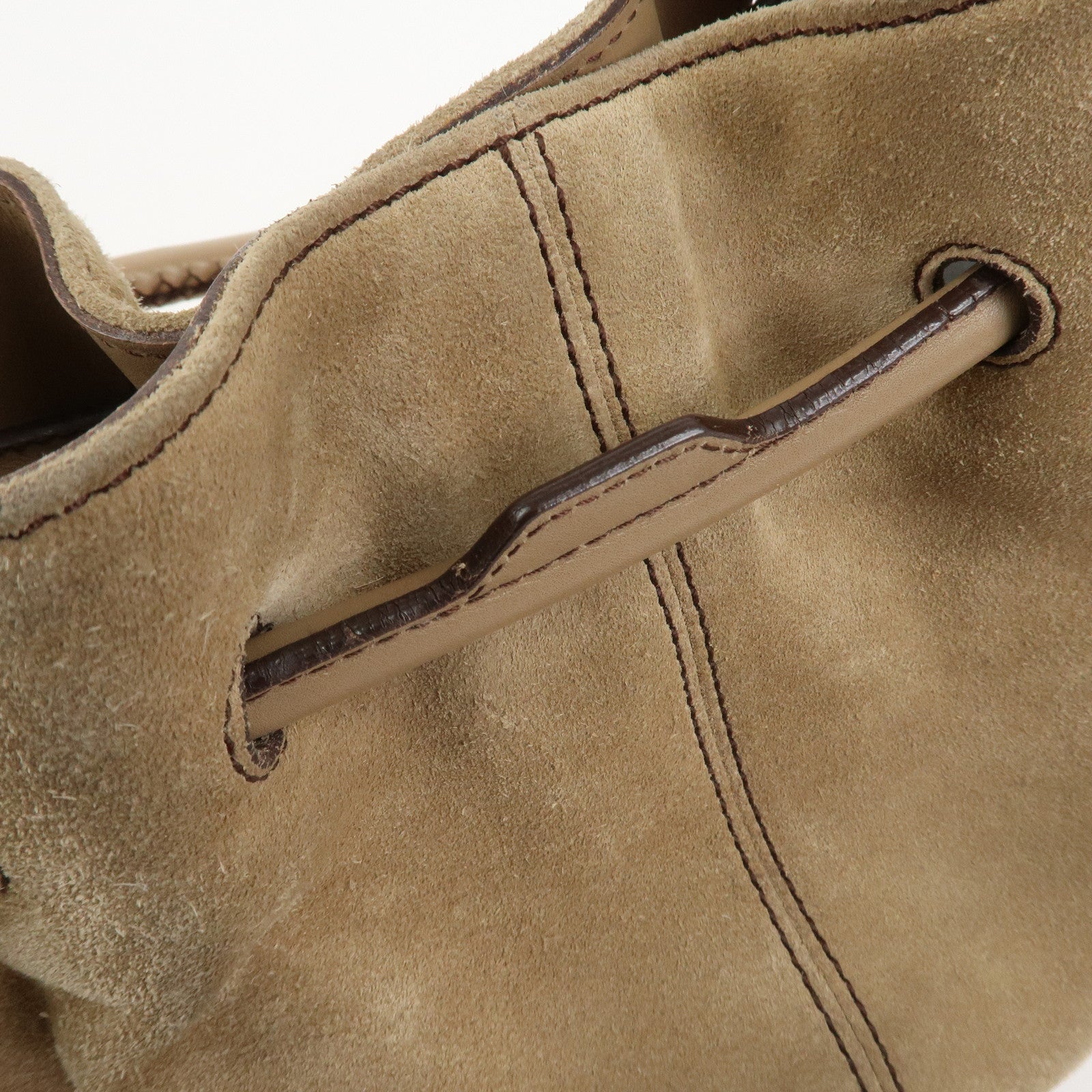 Ferragamo Suede Shoulder Bag Hand Bag Beige