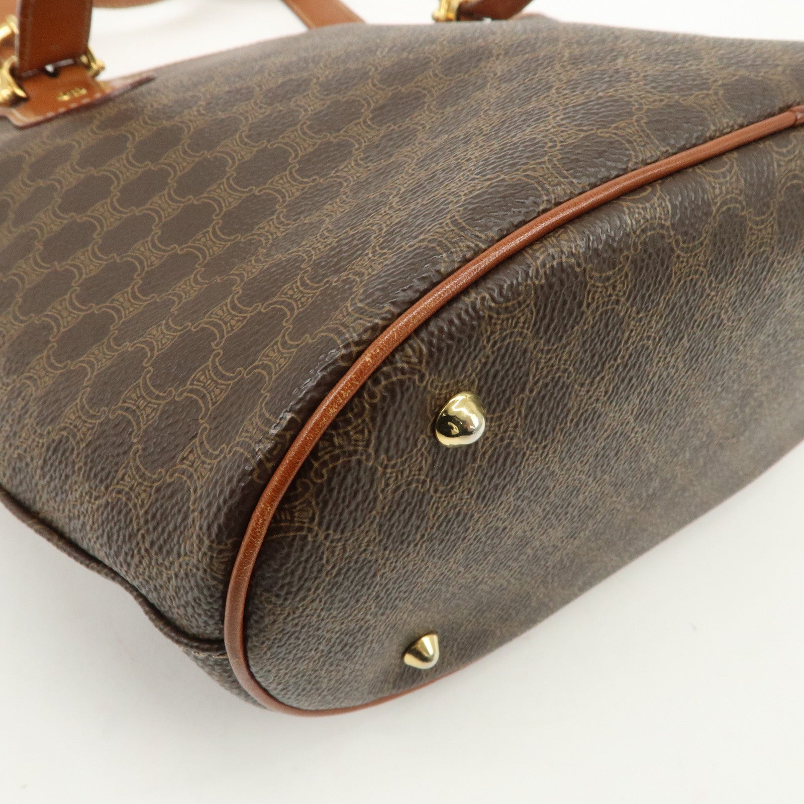 CELINE Macadam PVC Leather Shoulder Bag Tote Bag Brown