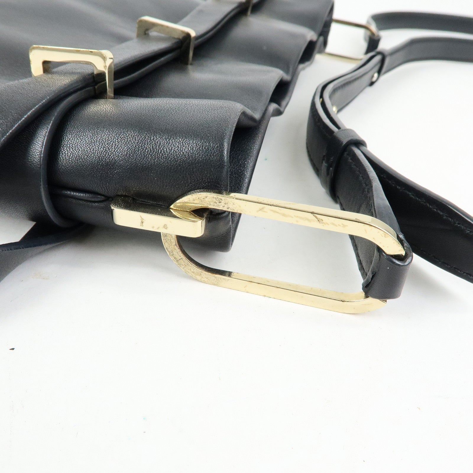 Tiffany & Co Logo Leather Shoulder Bag Crossbody Bag Black