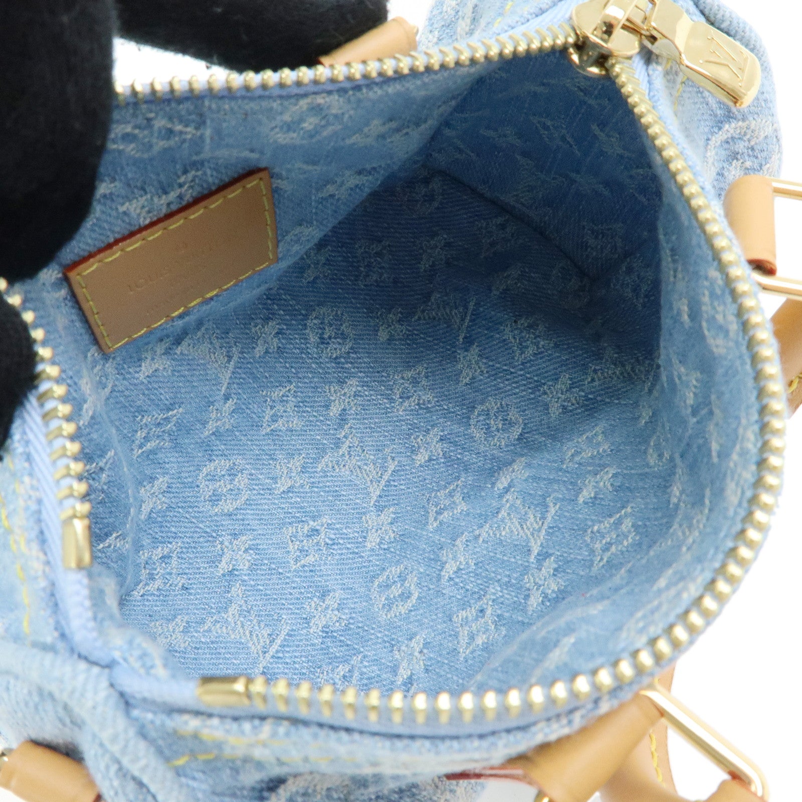 Louis Vuitton Monogram Denim Nano Speedy Mini Hand Bag Blue M11212
