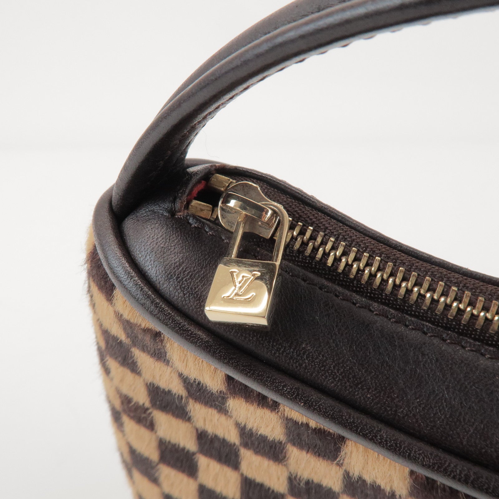 Louis Vuitton Damier Sauvage Tiger Hair Calf Hand Bag Brown M92132