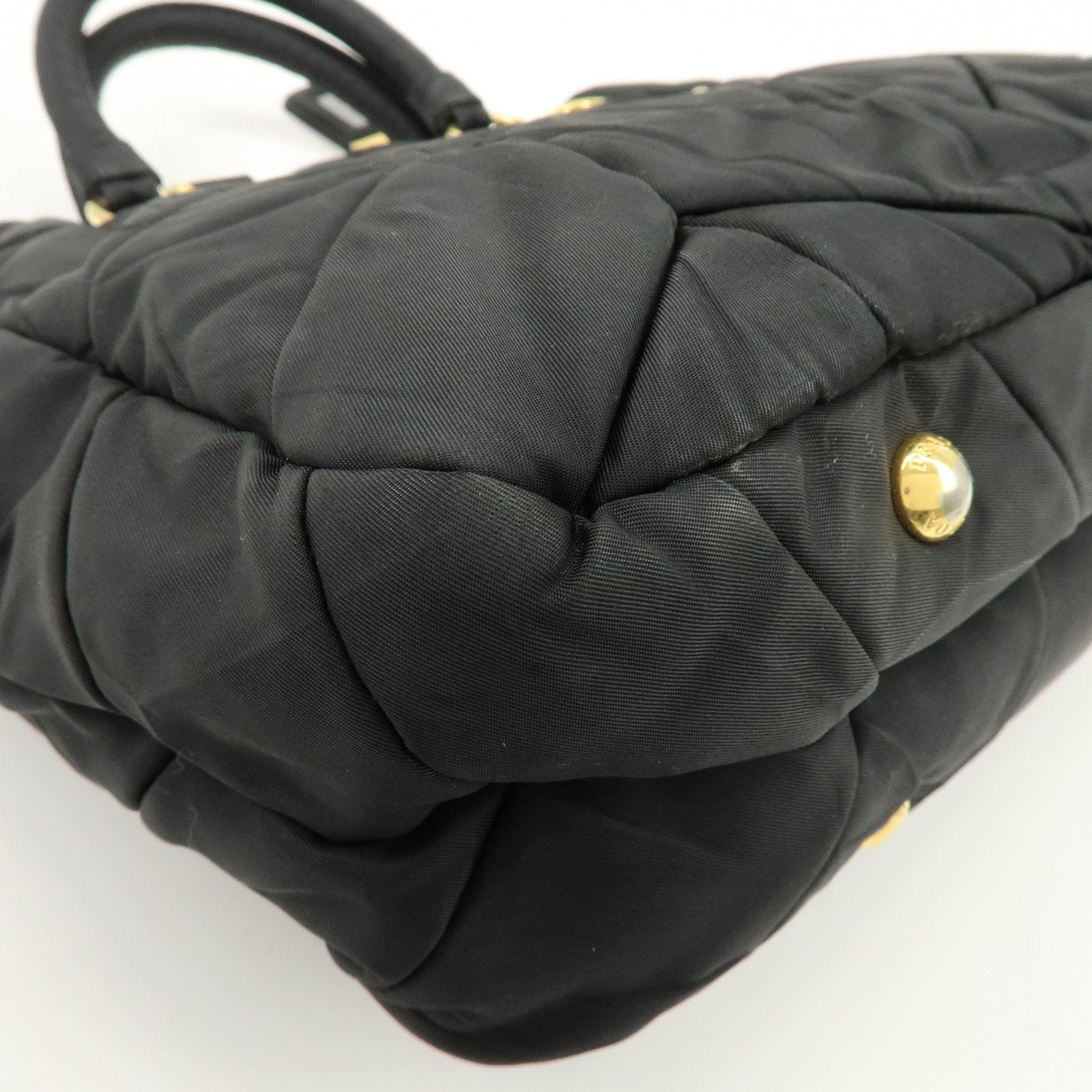 PRADA Nylon 2Way Bag Hand Bag Shoulder Bag Black BN1593