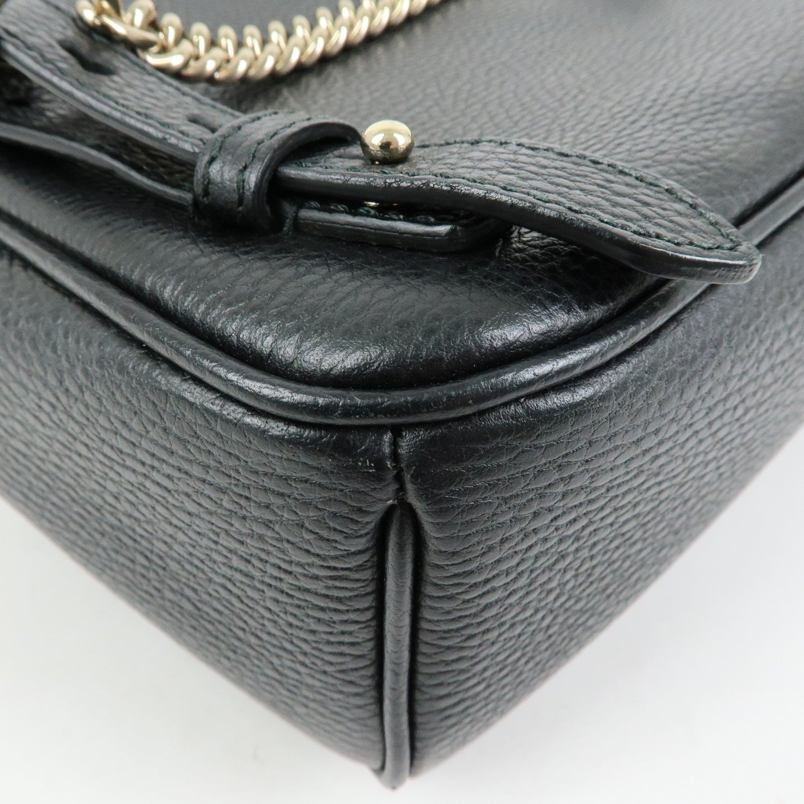 GUCCI SOHO Interlocking G Leather Backpack Rucksack Black 431570