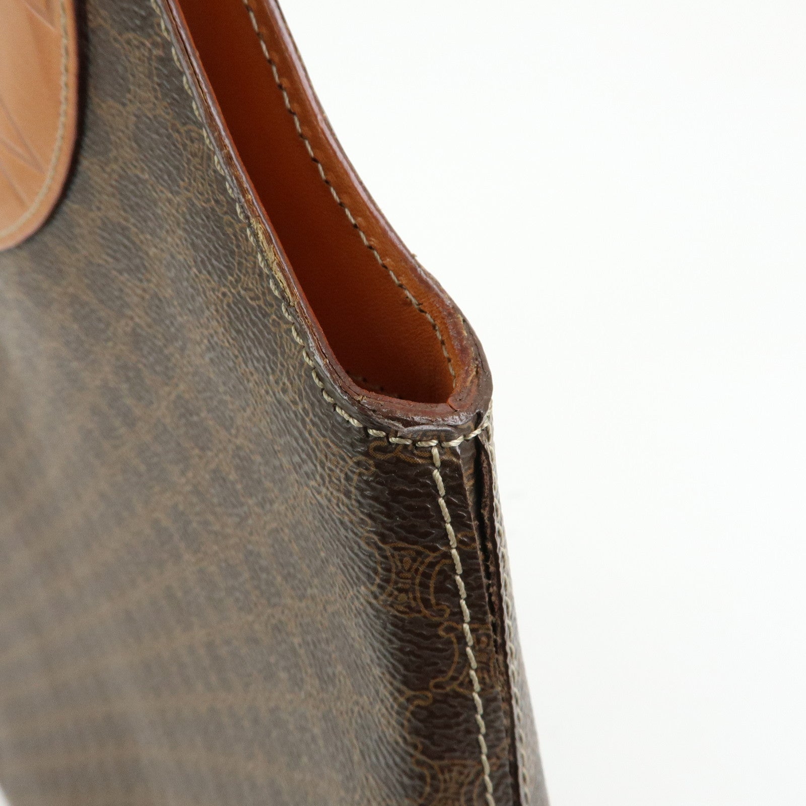 CELINE Macadam PVC Leather Tote Bag Shoulder Bag Brown