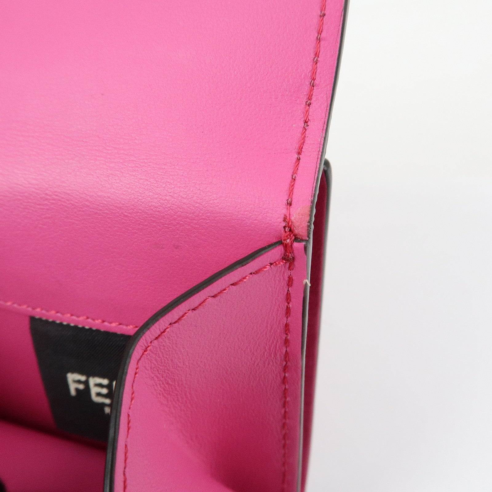 FENDI Peekaboo Leather Bi-fold Compact Wallet Pink 8M0438