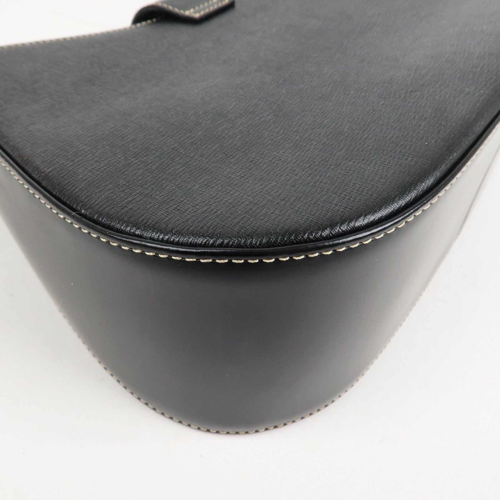 BURBERRY Leather Shoulder Bag Hand Bag Black Gold HDW