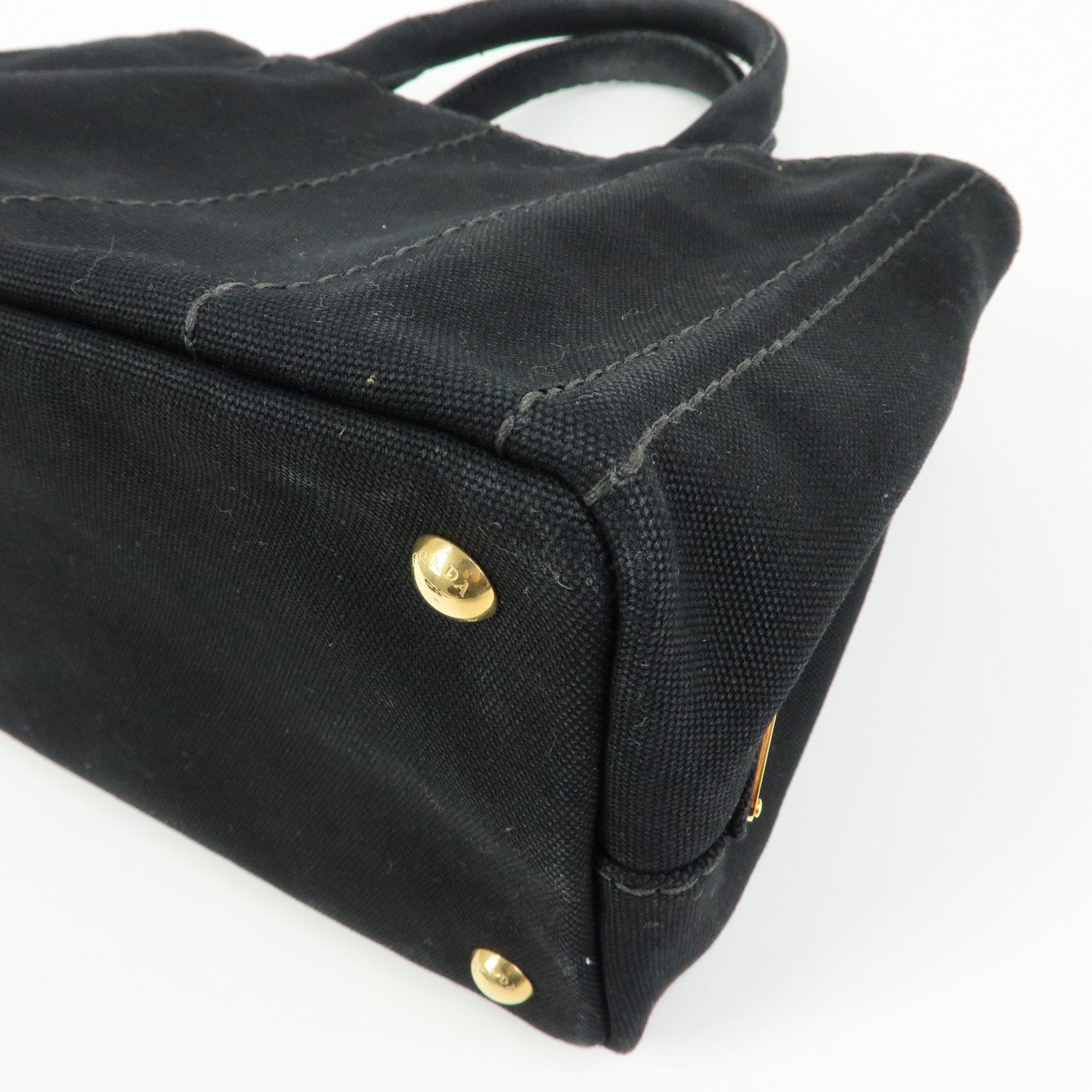 PRADA Triangle Logo Canapa Mini Canvas 2Way Bag Hand Bag 1BG439