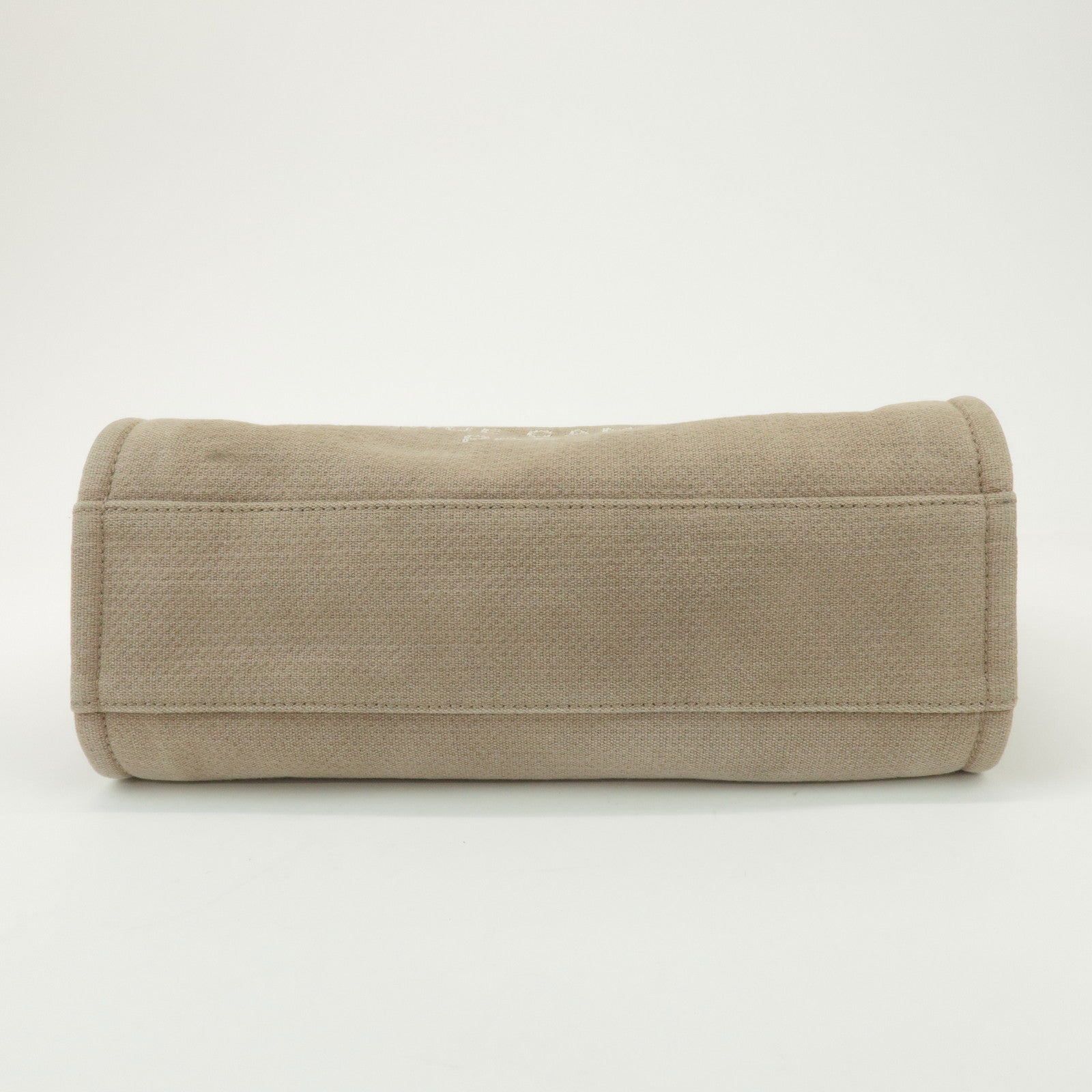 CHANEL Deauville GM Canvas Leather 2Way Tote Bag Beige A66941