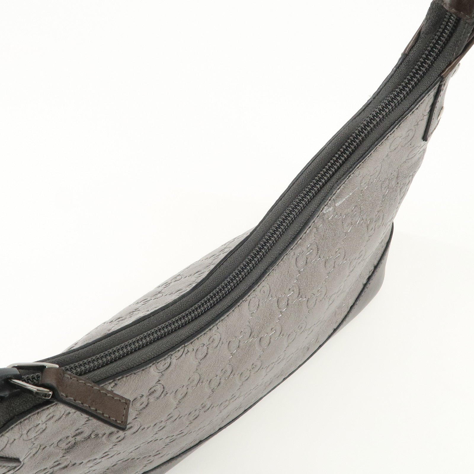 GUCCI Guccissima Leather Shoulder Bag Hand Bag Silver 240020