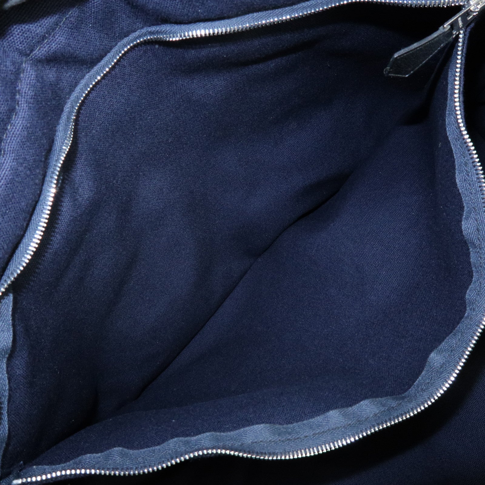 HERMES Fourre Tout MM Canvas Tote Bag Hand Bag Navy Black