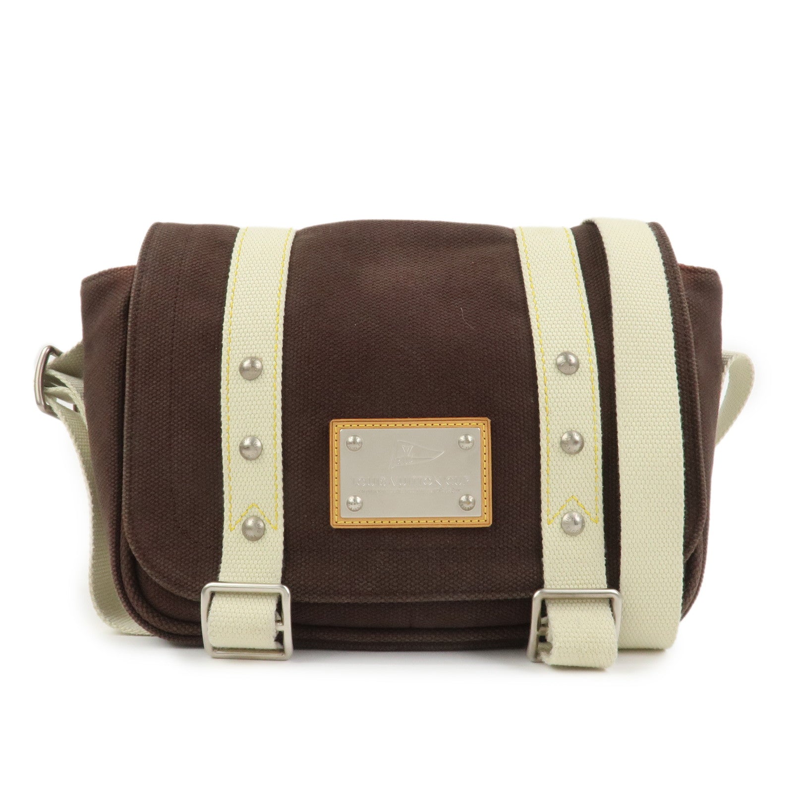 Louis Vuitton Antigua Canvas Besace PM Shoulder Bag Mocha M80661