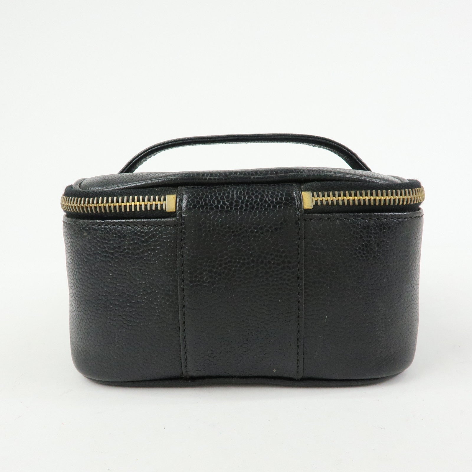 CHANEL COCO Mark Caviarskin Hand Bag Vanity Case Black A01997