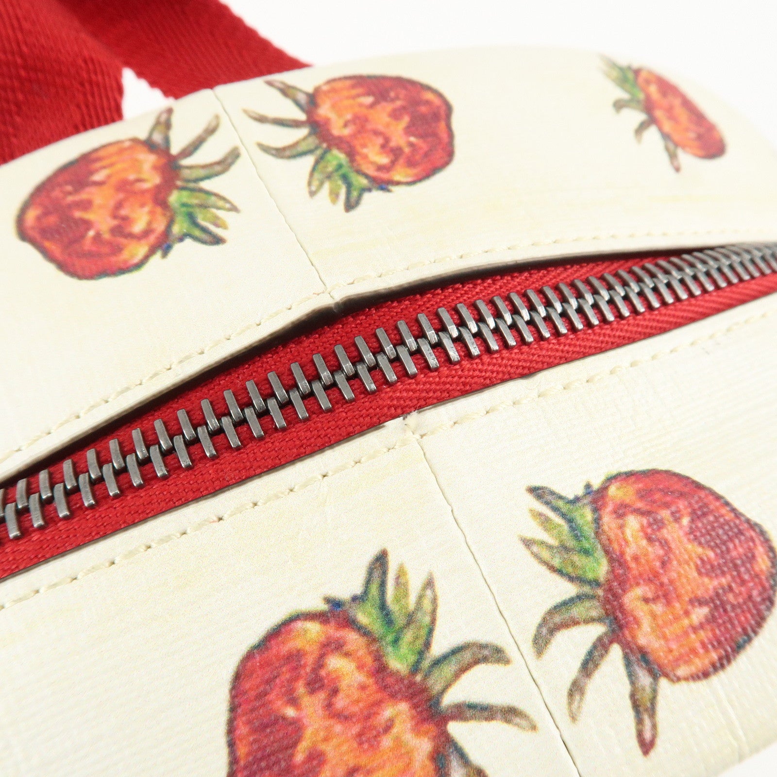 GUCCI Children's PVC Leather Back Pack Beige Red 433578 Used