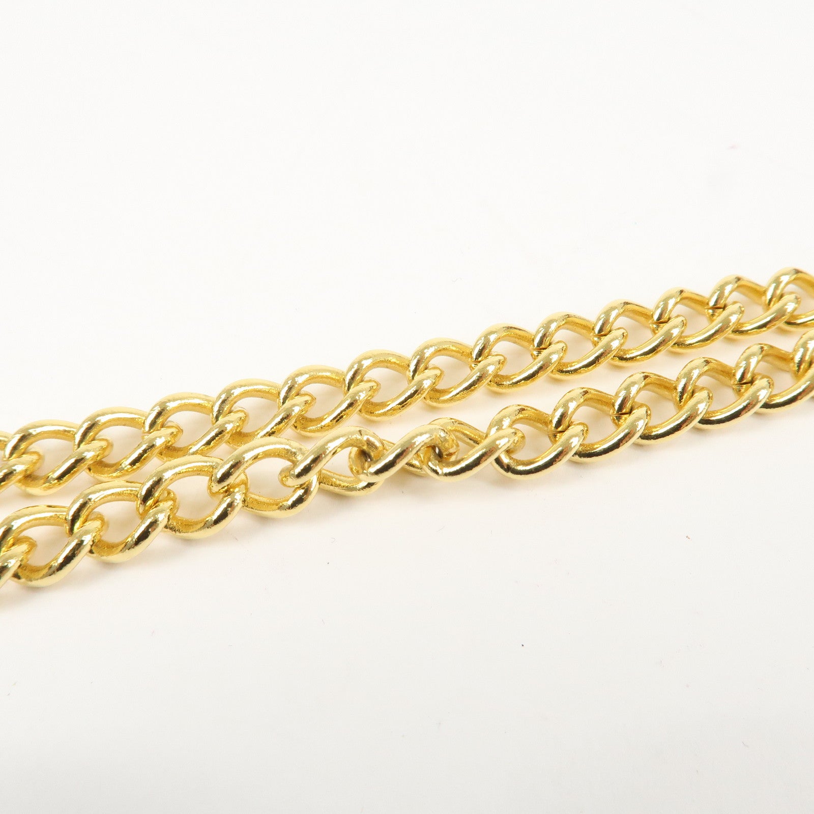 Ferragamo Gancini Leather Chain Shoulder Bag Brown Gold HDW Used