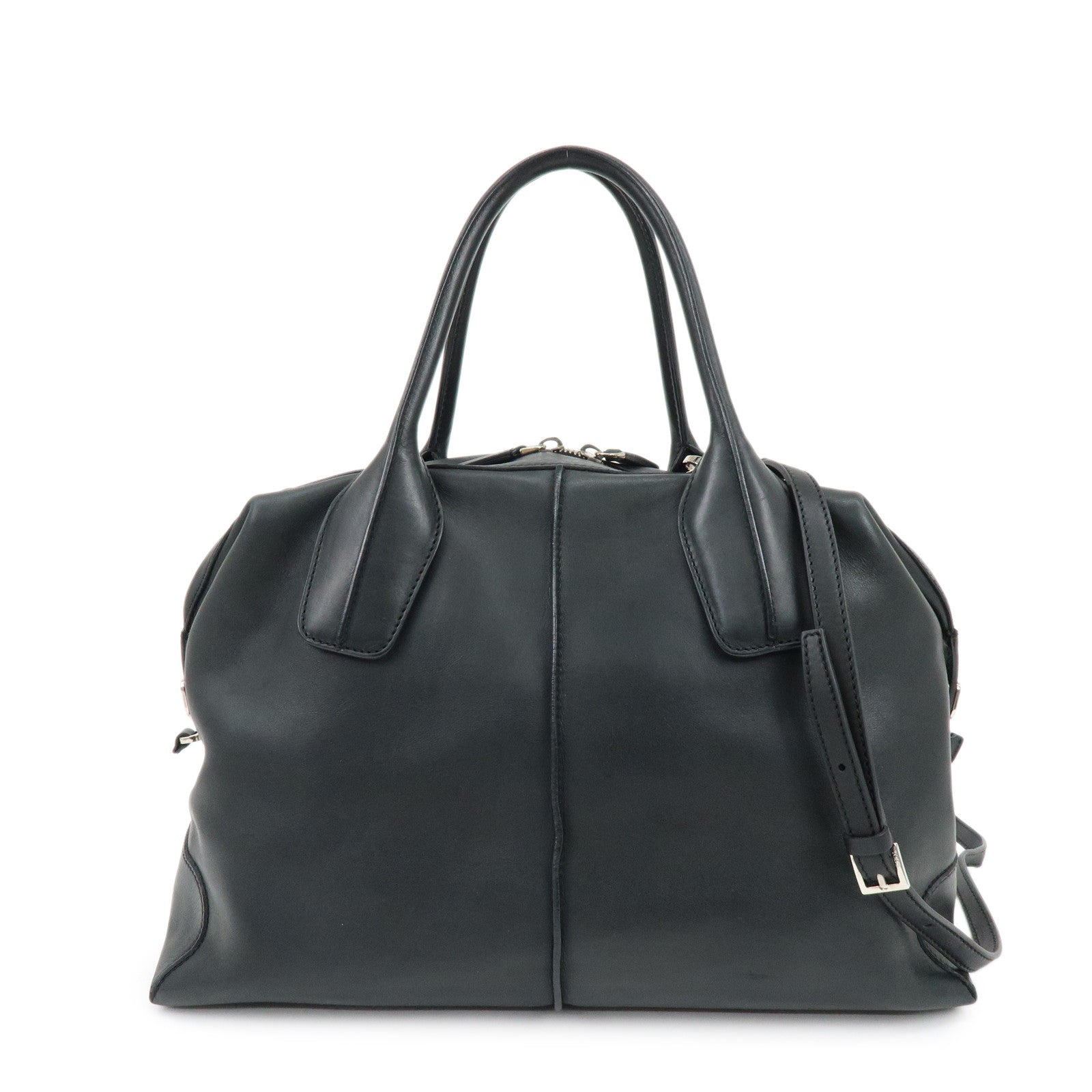 TOD'S D-Styling Leather 2Way Bag Bauletto Bag Shoulder Bag Black