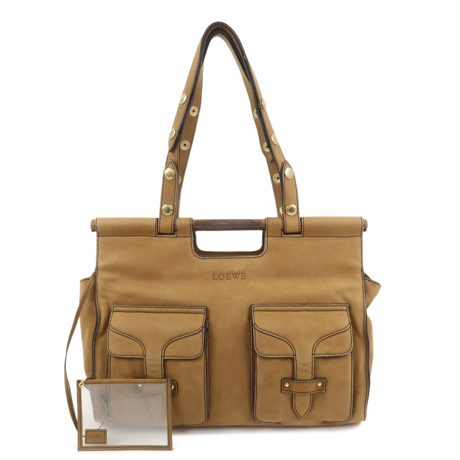 LOEWE Candy Leather Tote Bag Hand Bag Brown