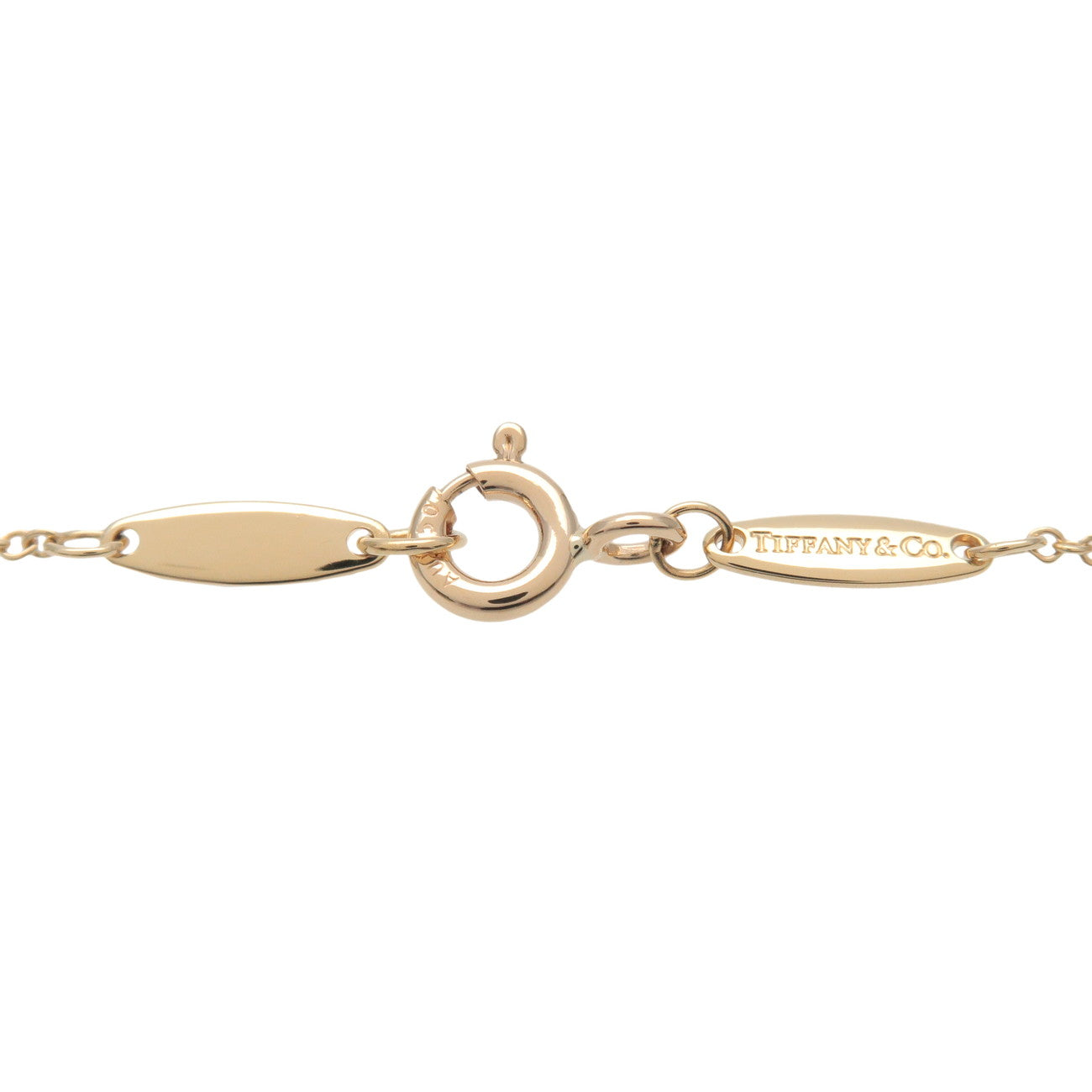 Tiffany & Co By The Yard 1P Diamond Necklace K18 750YG Yellow Gold