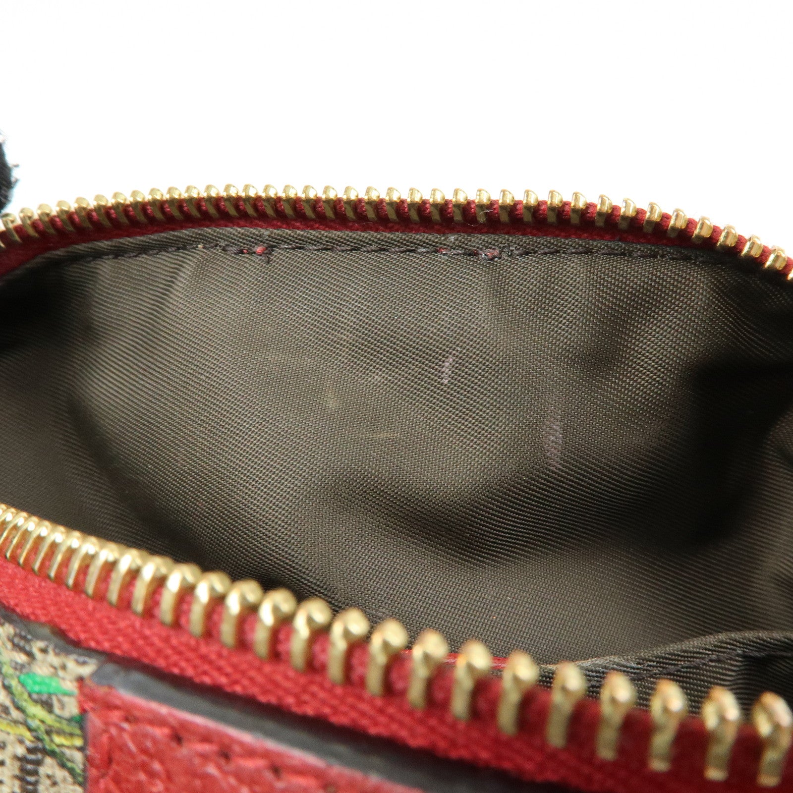 GUCCI GG Marmont Flora GG Supreme Cosmetic Pouch Beige Red 548394
