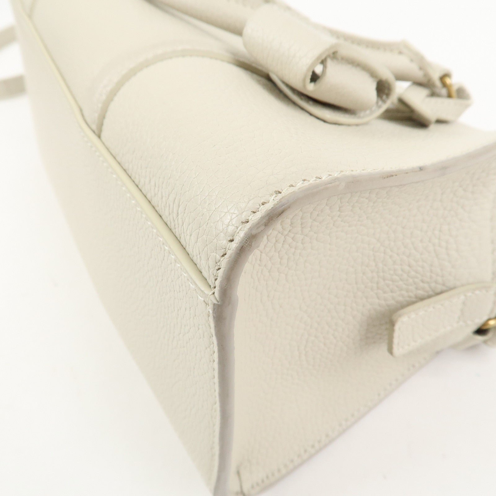 SAINT LAURENT Duffle Lock Leather 2Way Bag Hand Beige