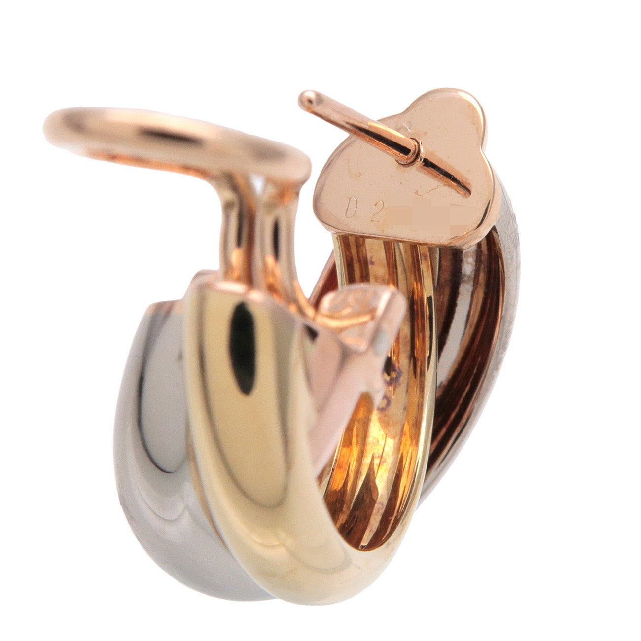 Cartier Trinity Earrings K18 750 White Gold Rose Gold Yellow Gold