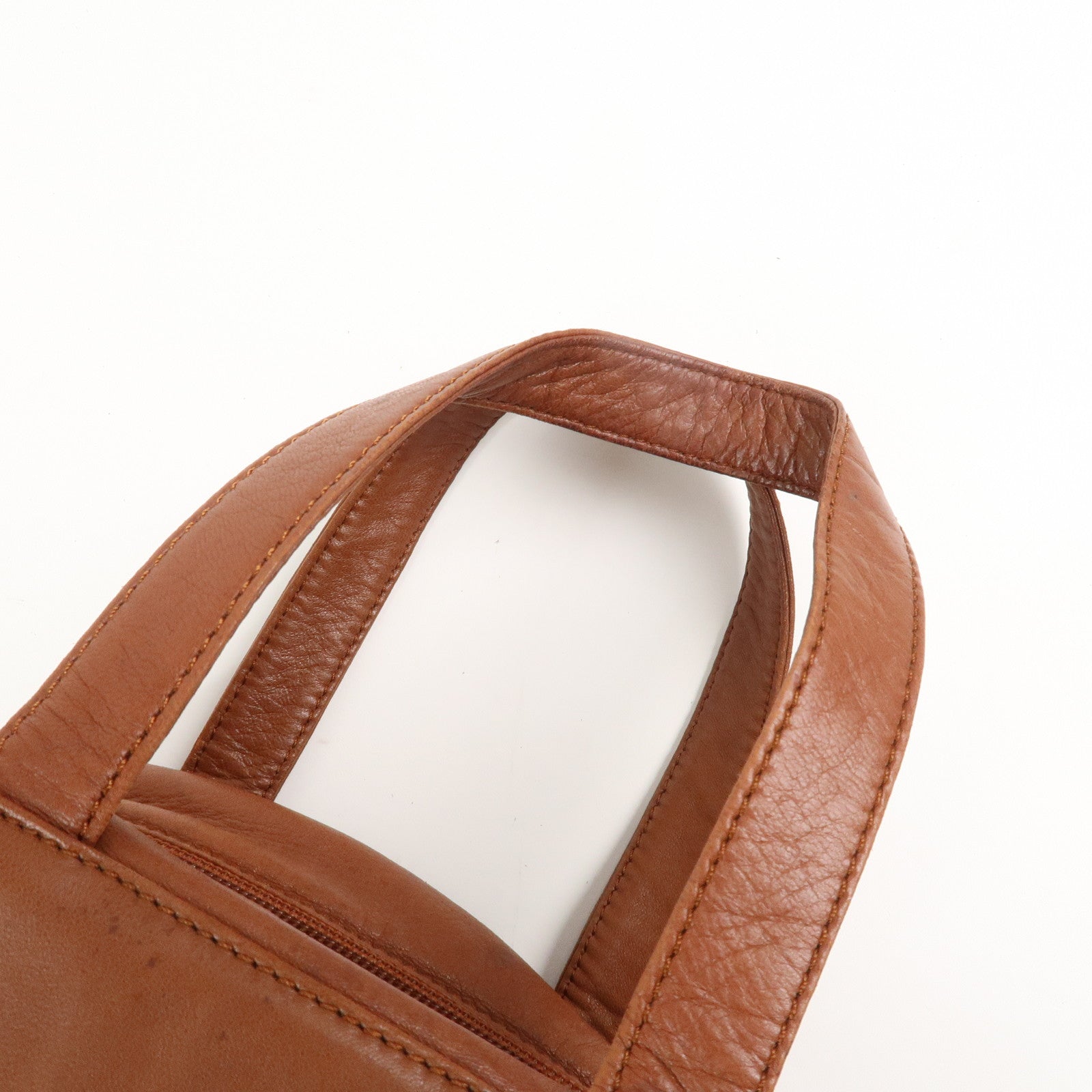 LOEWE Anagram Logo Leather Hand Bag Boston Bag Brown