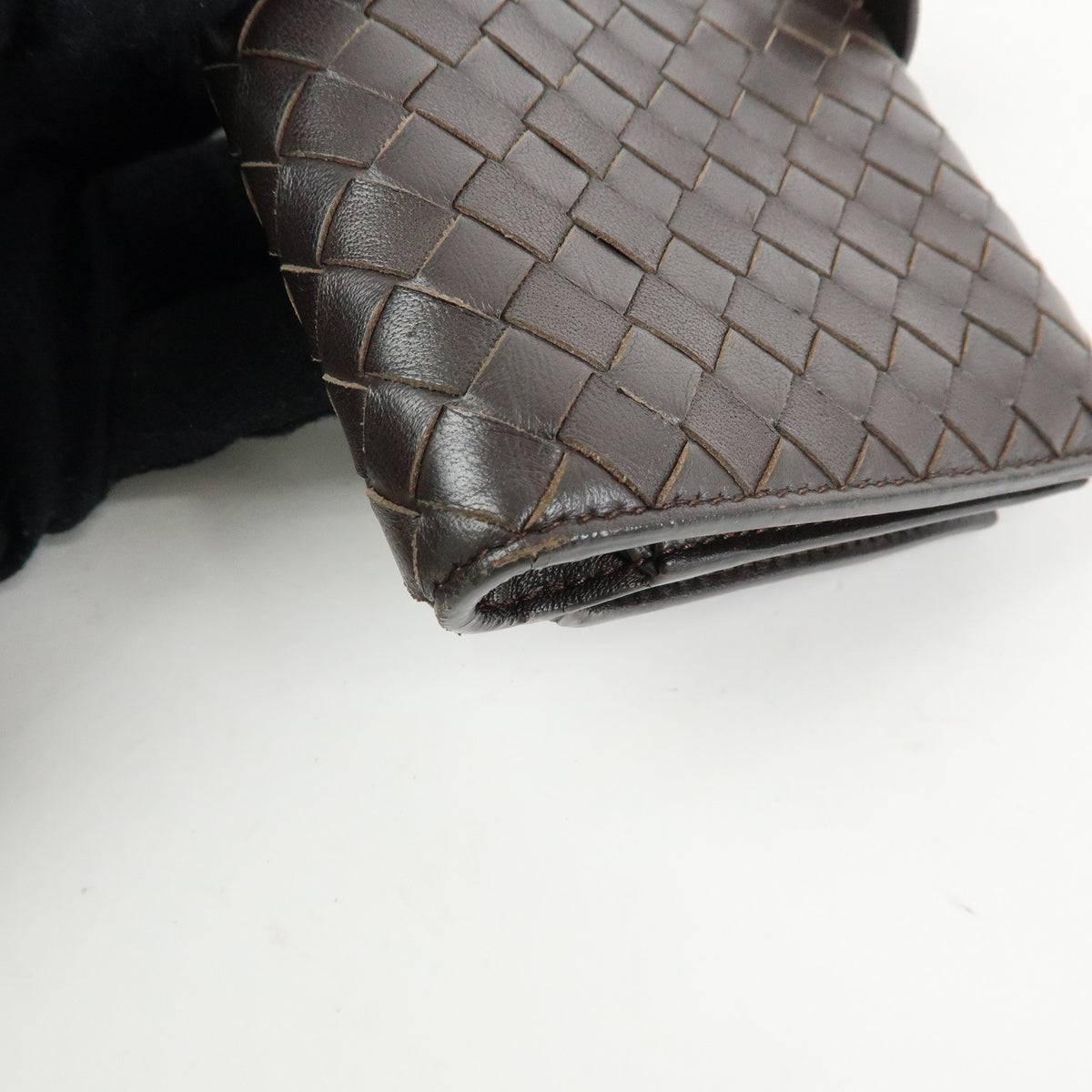 BOTTEGA VENETA Intrecciato Leather Bi-fold Long Wallet Brown