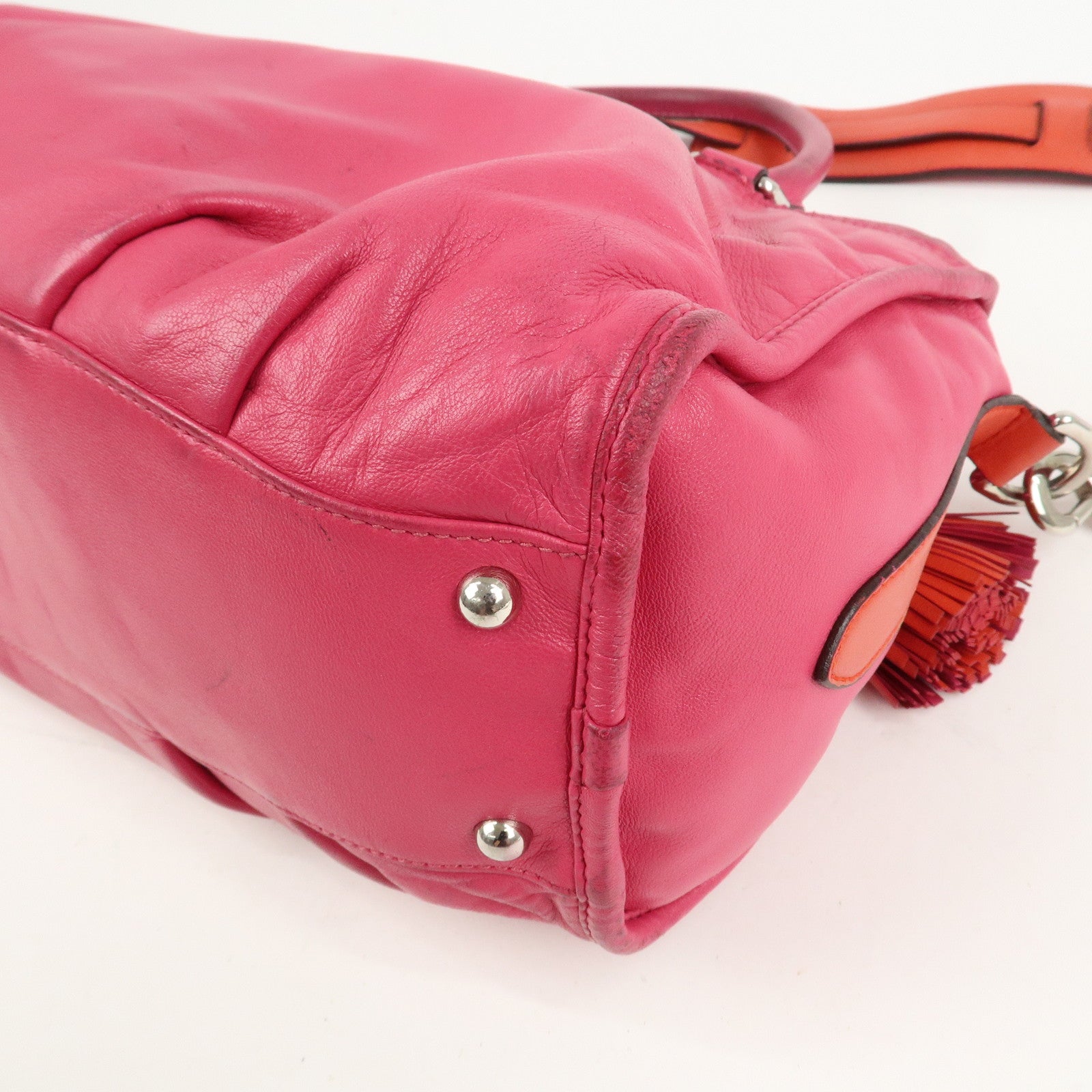 LOEWE Seville Anagram Nappa Leather 2Way Shoulder Hand Bag Pink